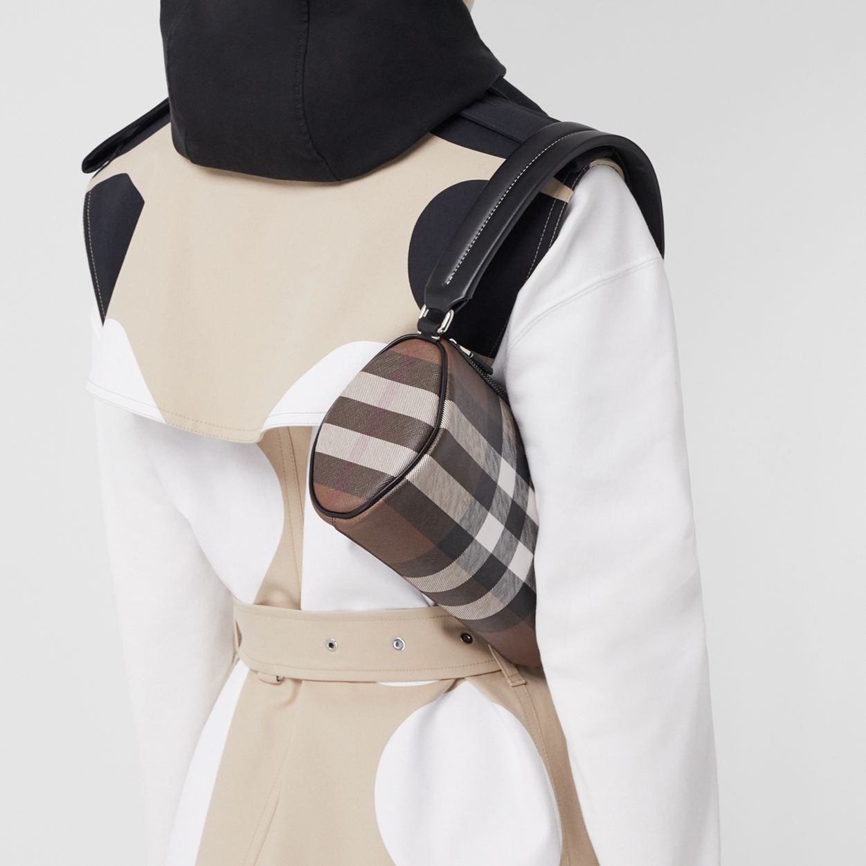 Mini Check and Leather Rhombi Bag - 3