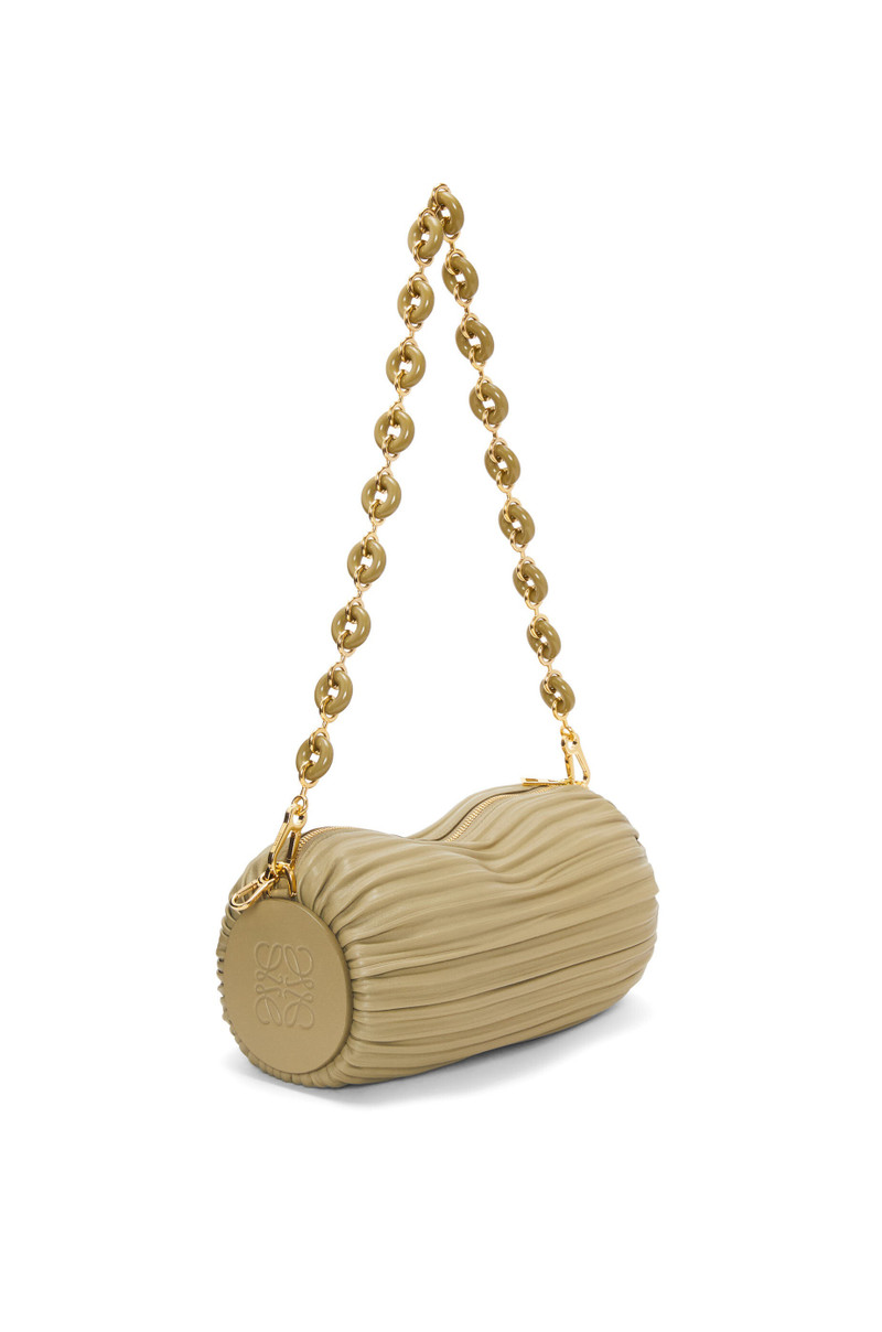 Loewe Bracelet Pouch in pleated nappa & Donut chain in resin outlook
