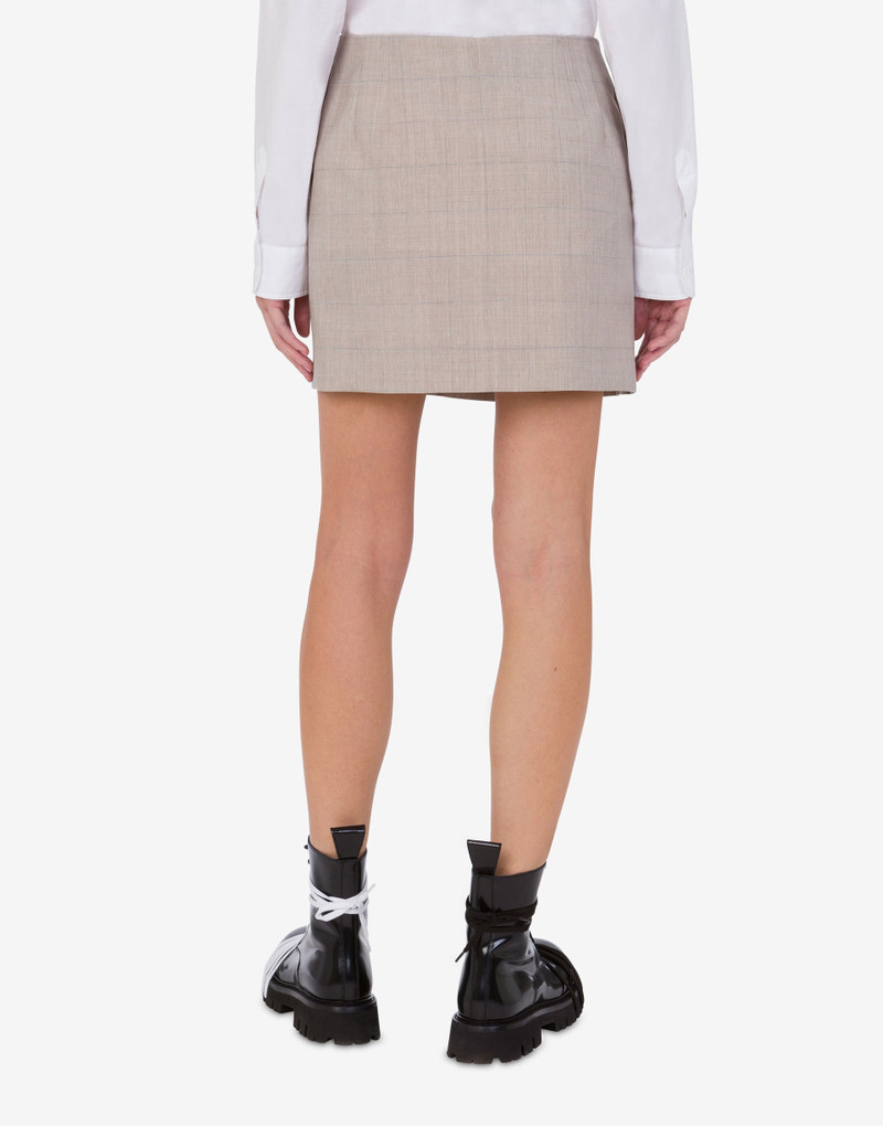 Moschino WOOL FLANNEL MINI SKIRT WITH STRAPS outlook