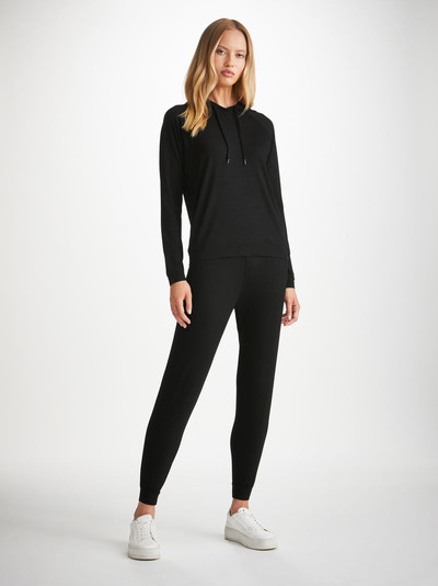 Derek Rose Women's Pullover Hoodie Basel Micro Modal Stretch Black outlook