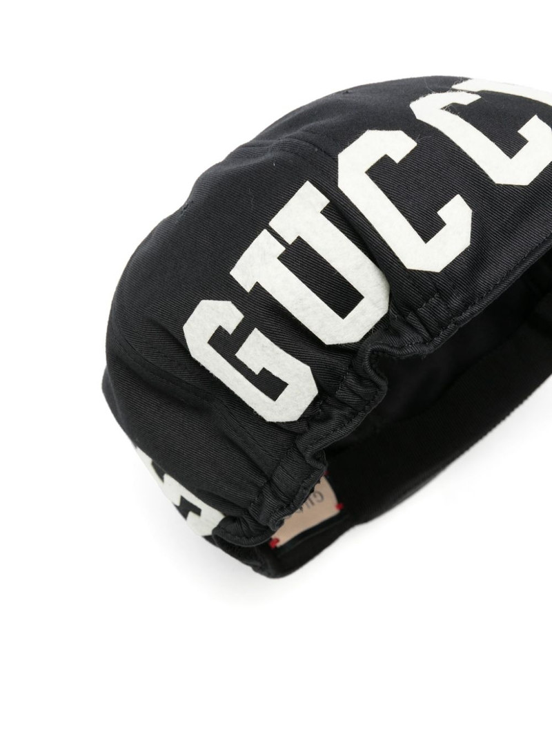 GUCCI logo-flocked up-turn cap outlook