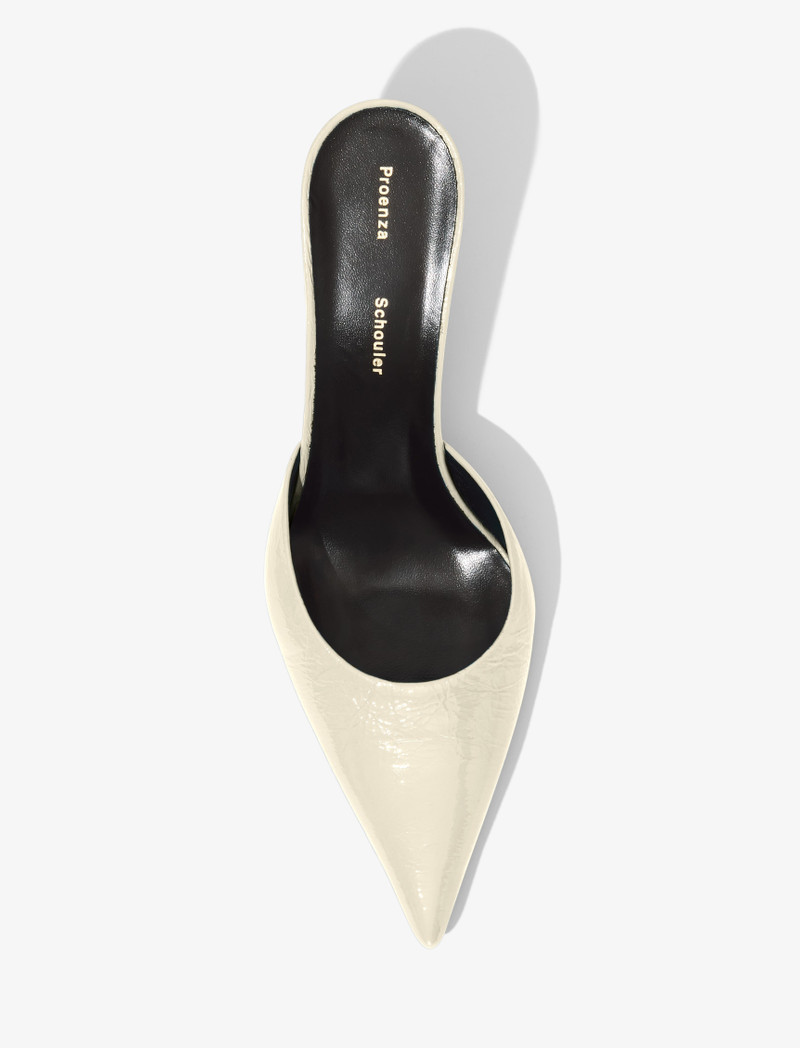Spike Mules in Crinkled Patent Leather 4