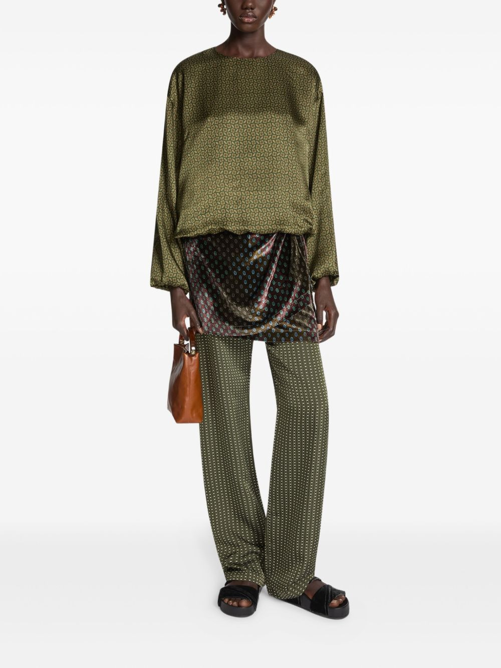 geometric-pattern blouse - 2