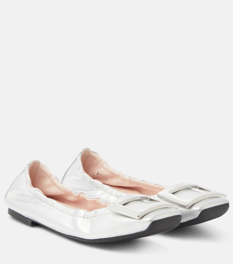 Viv' Pockette metallic leather ballet flats 1