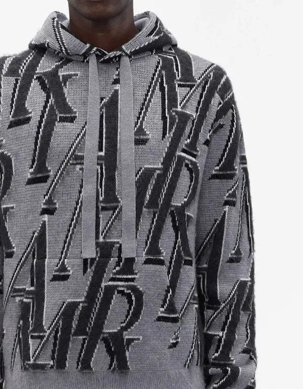 Amiri Grey Repeat Logo Hoodie - 6