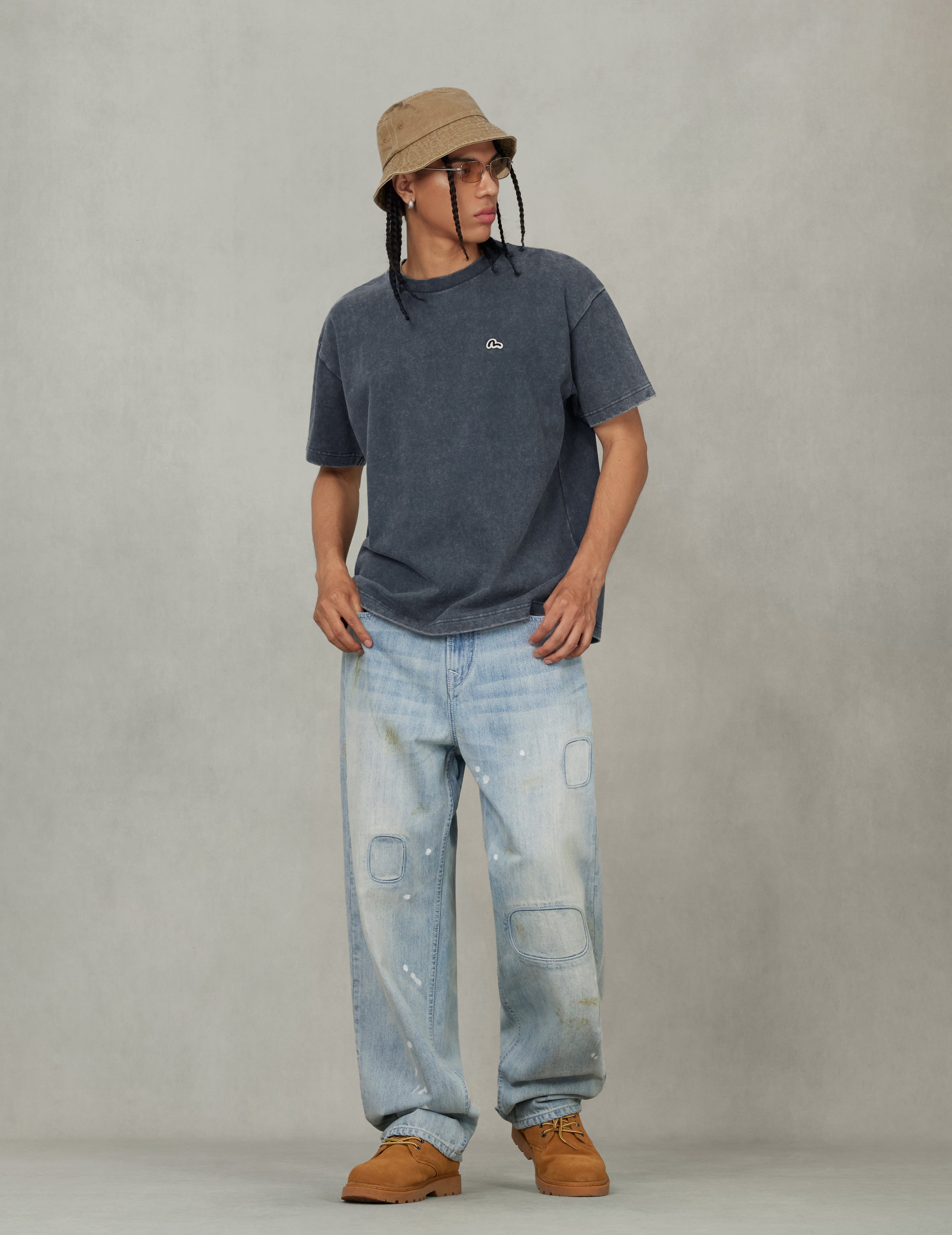 Logo and Seagull Embroidery Relax Fit T-shirt - 5