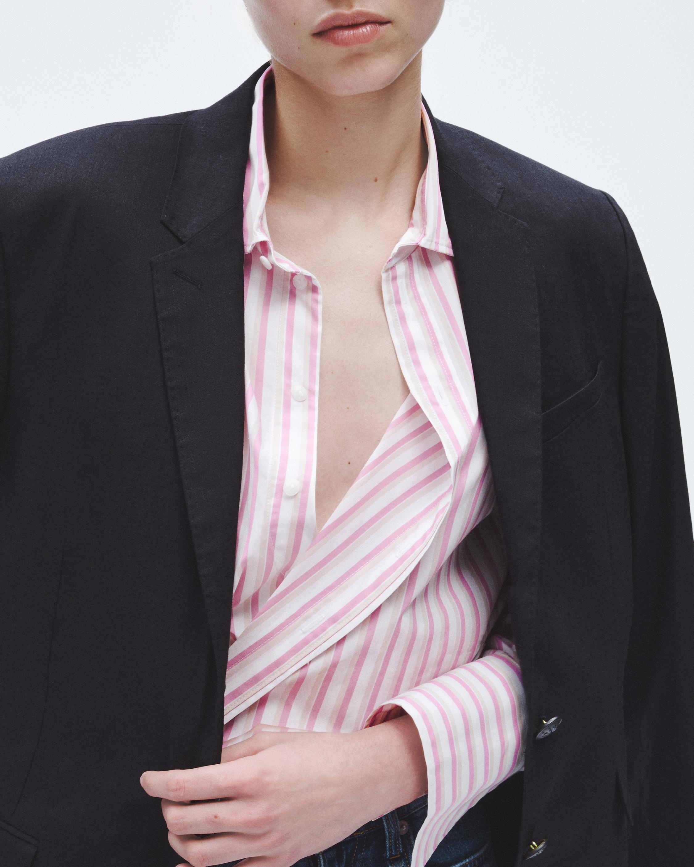 Indiana Striped Cotton Poplin Shirt
Relaxed Fit Button Down - 6