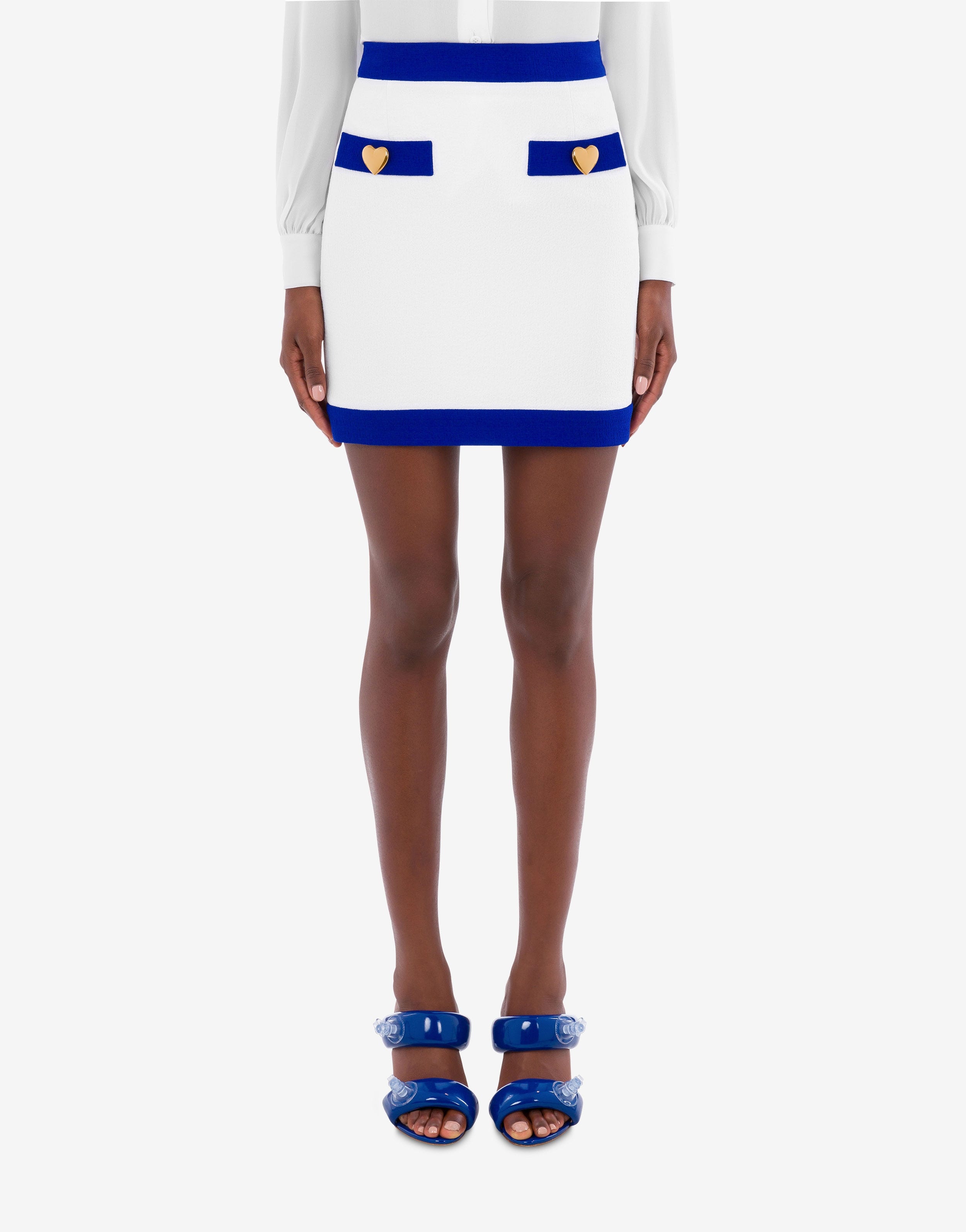 HEART BUTTONS CRÊPE MINI SKIRT - 2