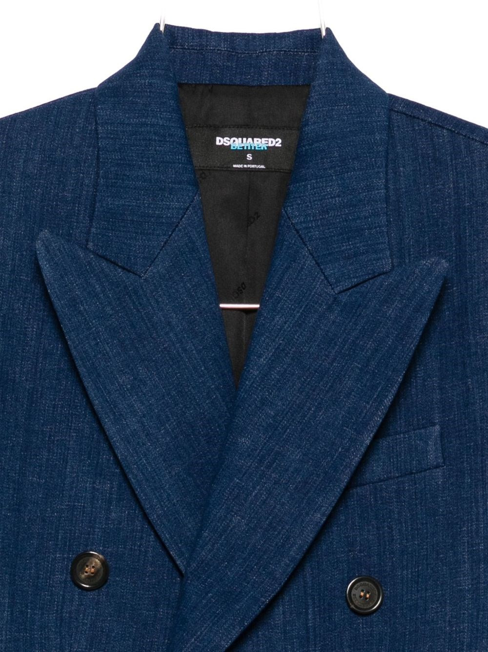 Denim double-breasted blazer jacket - 3