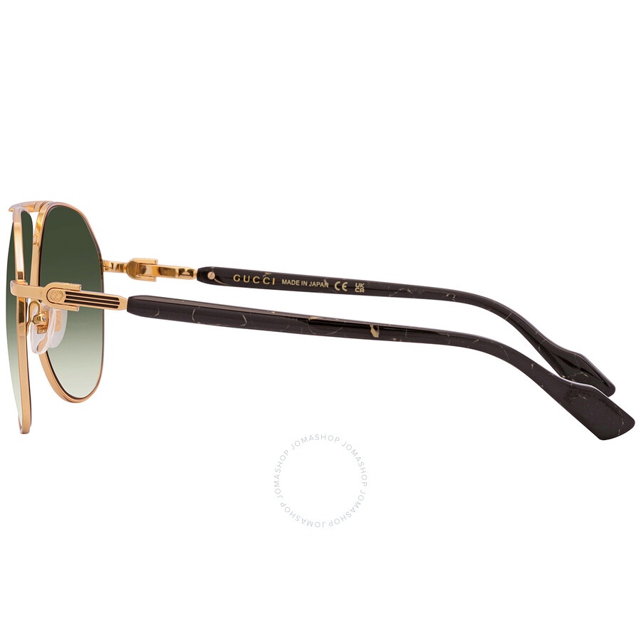 Gucci Green Logo Pilot Men's Sunglasses GG1220S 004 59 - 4