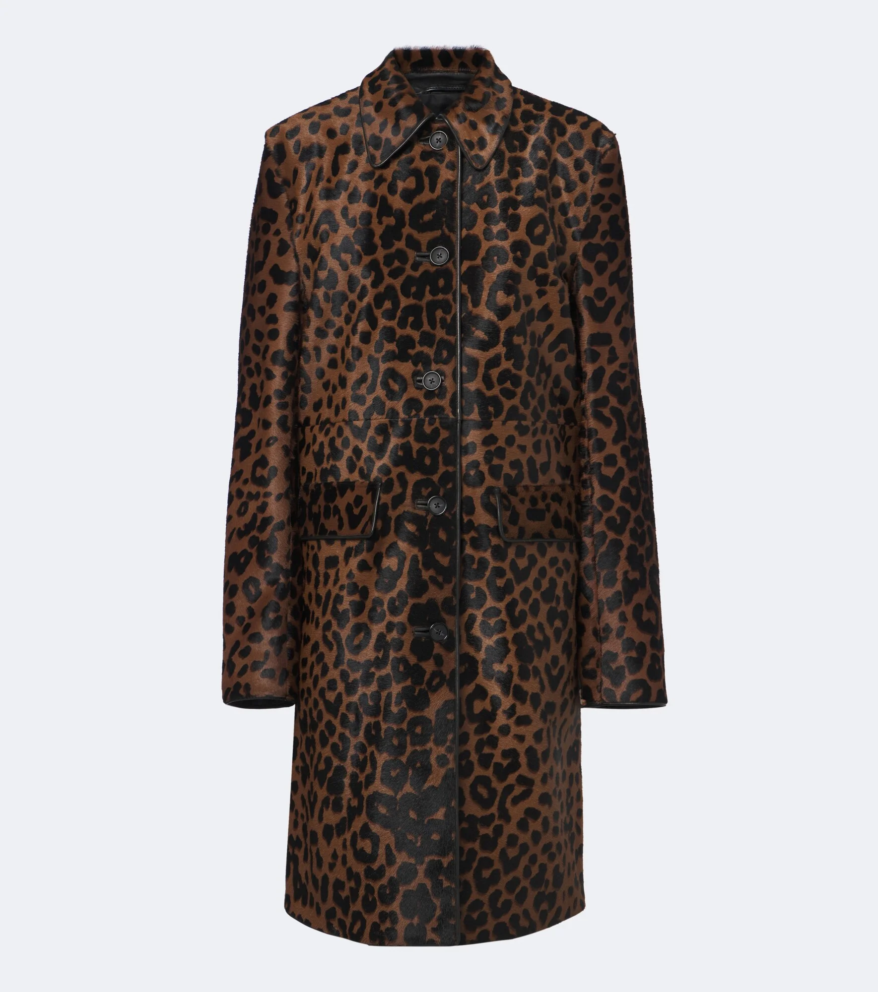 Leopard-print calf hair coat - 1