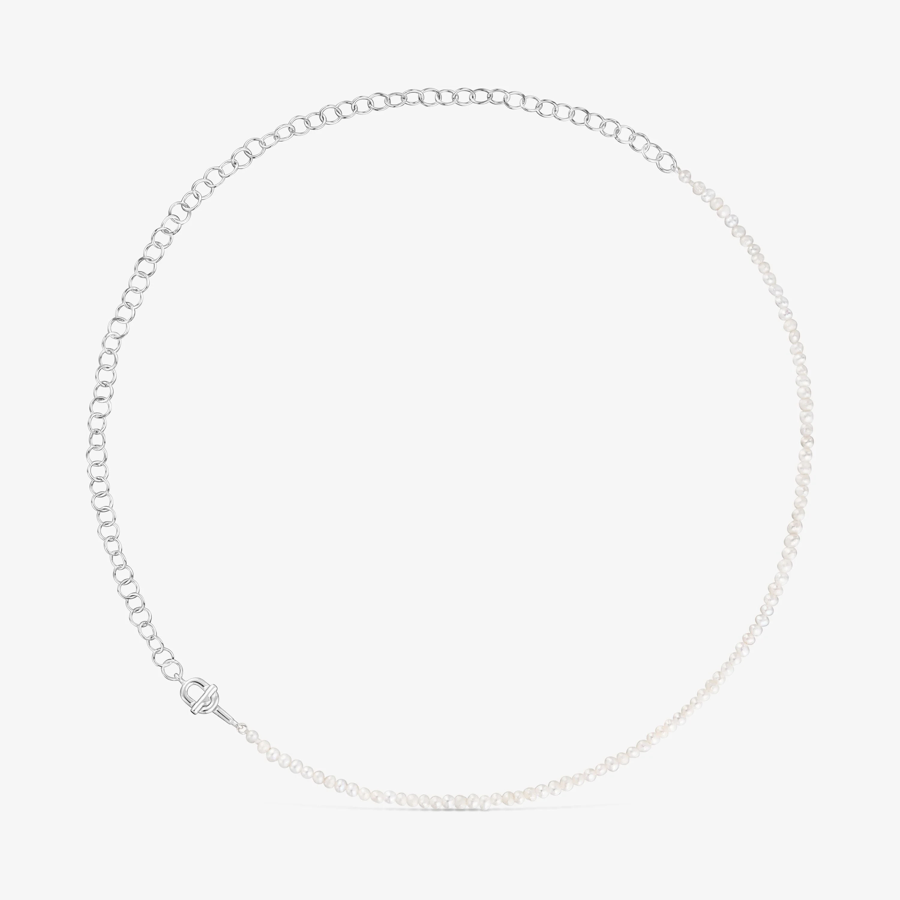 Silver Chain necklace with cultured pearls TOUS MANIFESTO - 1