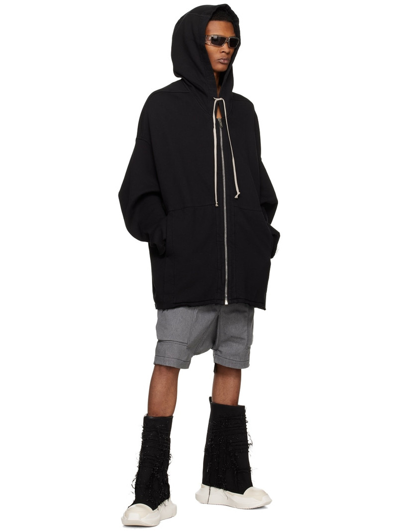 Rick Owens DRKSHDW Gray Button-Fly Denim Shorts outlook