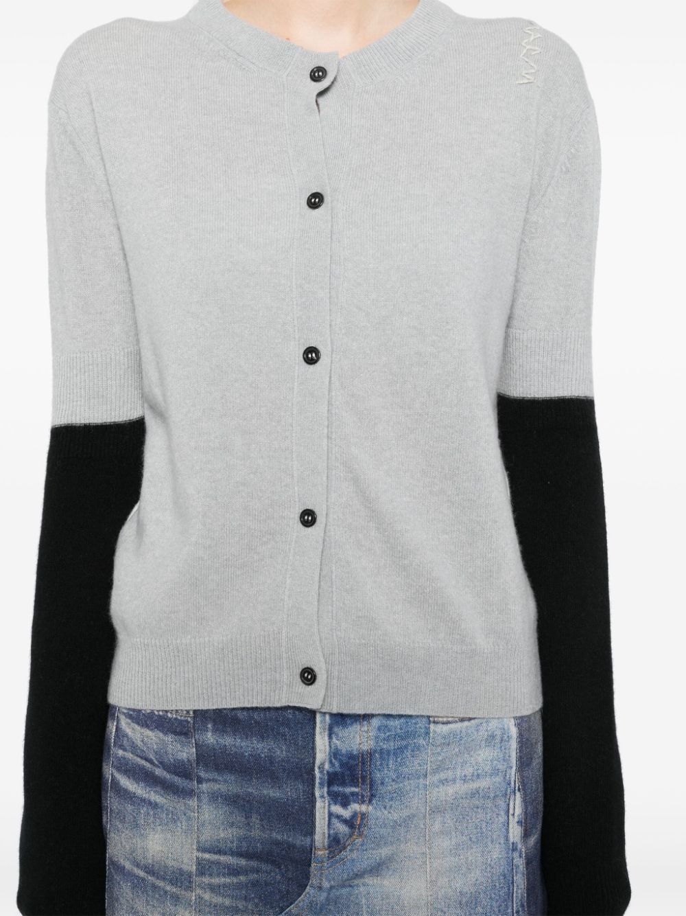 color-block cardigan - 5