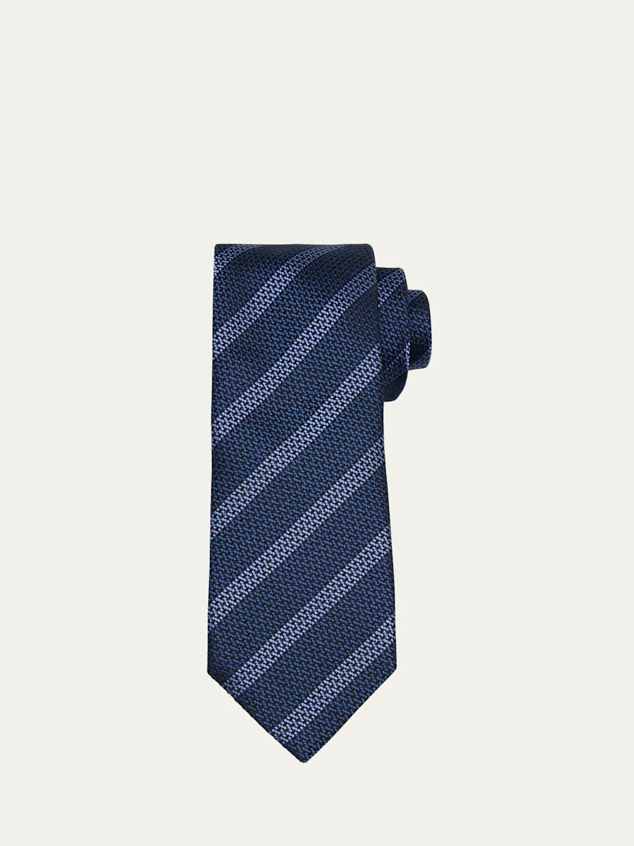 Men's Cross Stitch Stripe Tie - 1
