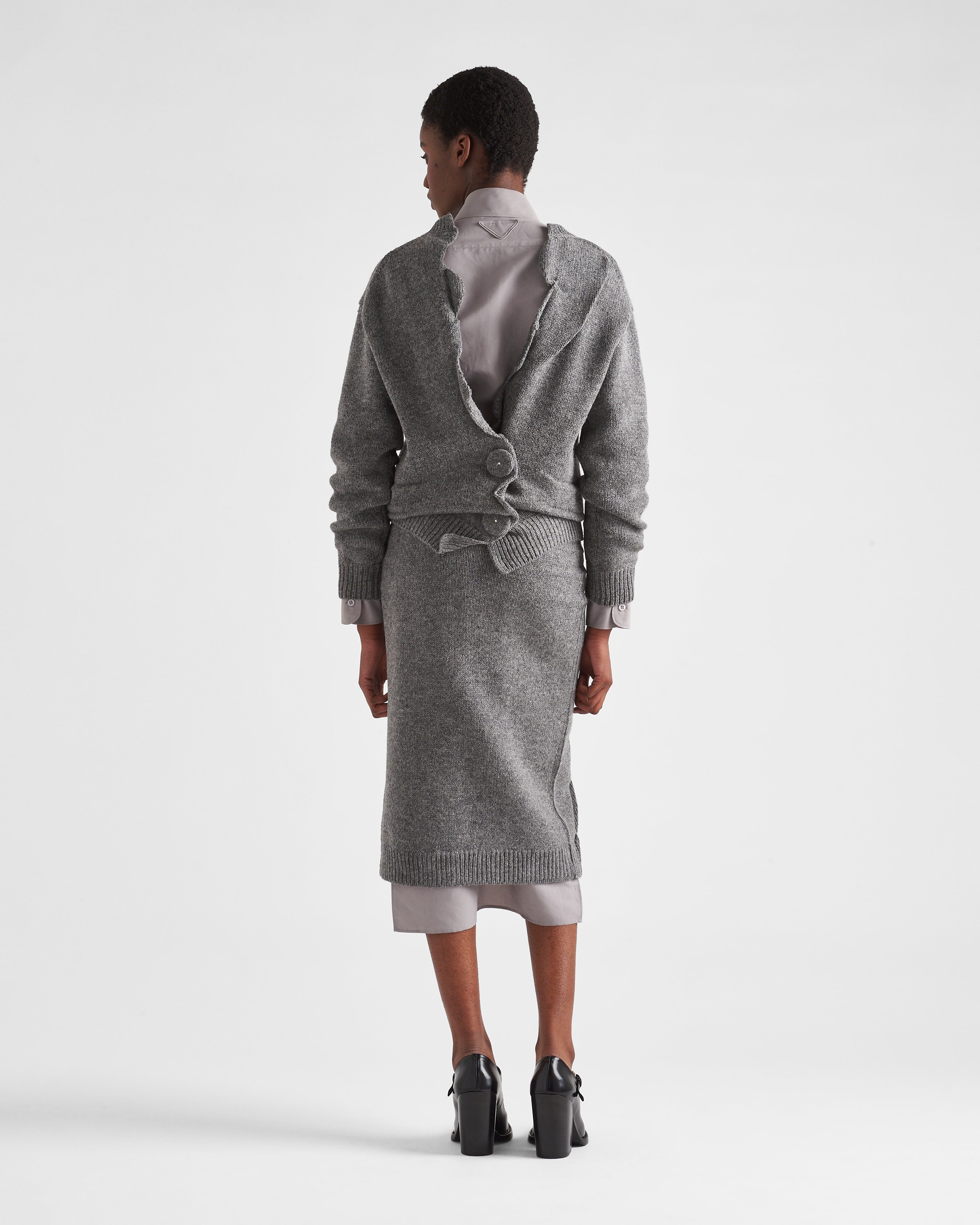 Wool and cashmere skirt with split - 5