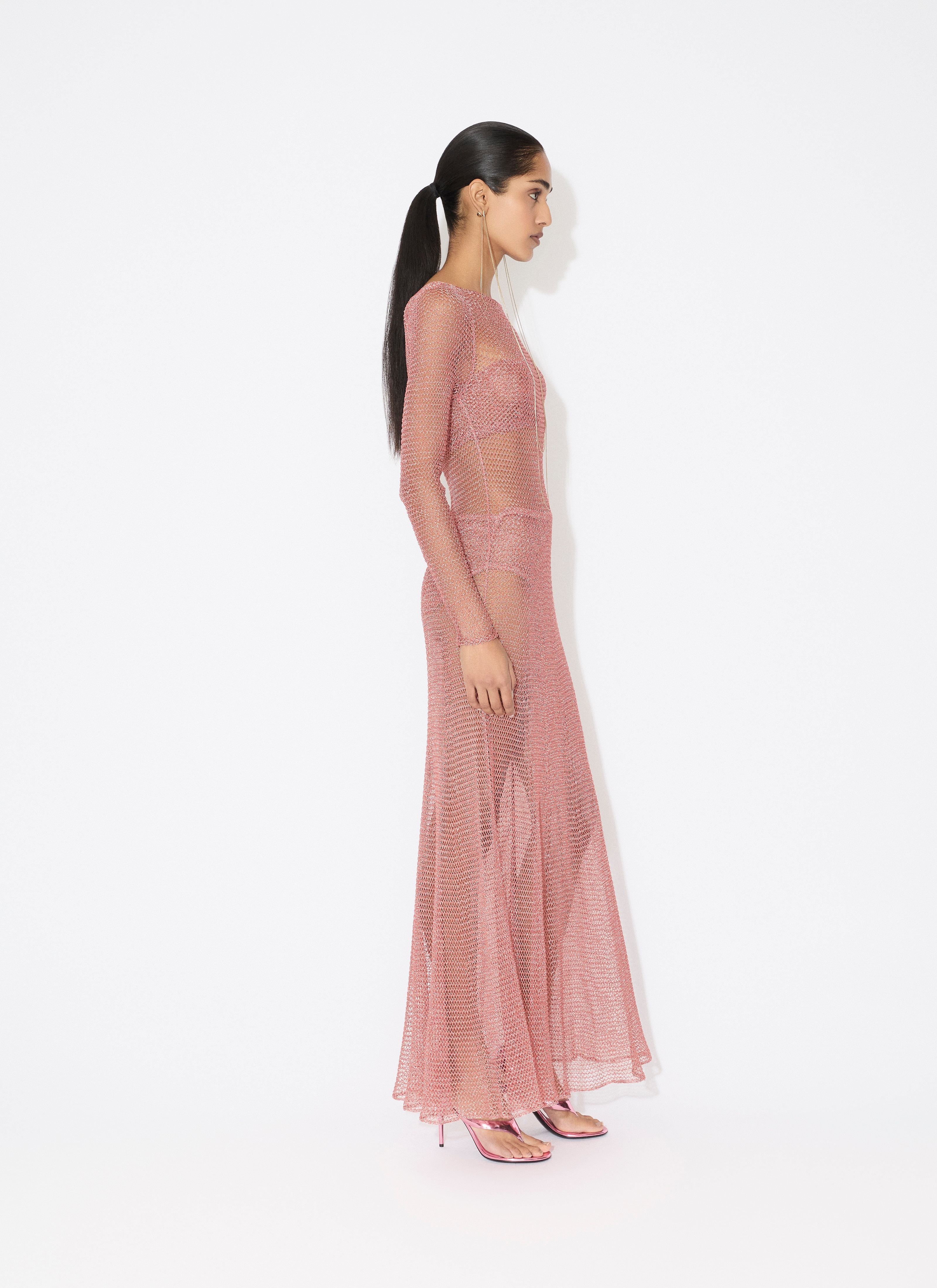 MESH KNIT LONG DRESS - 4