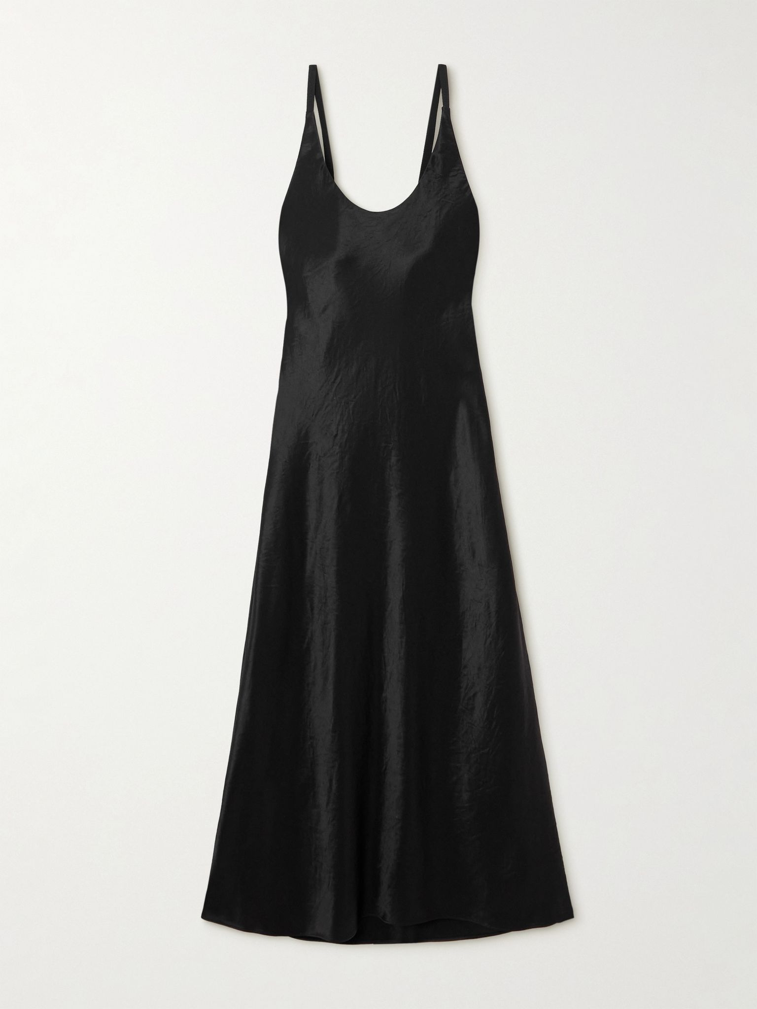 Satin midi dress Black - 1