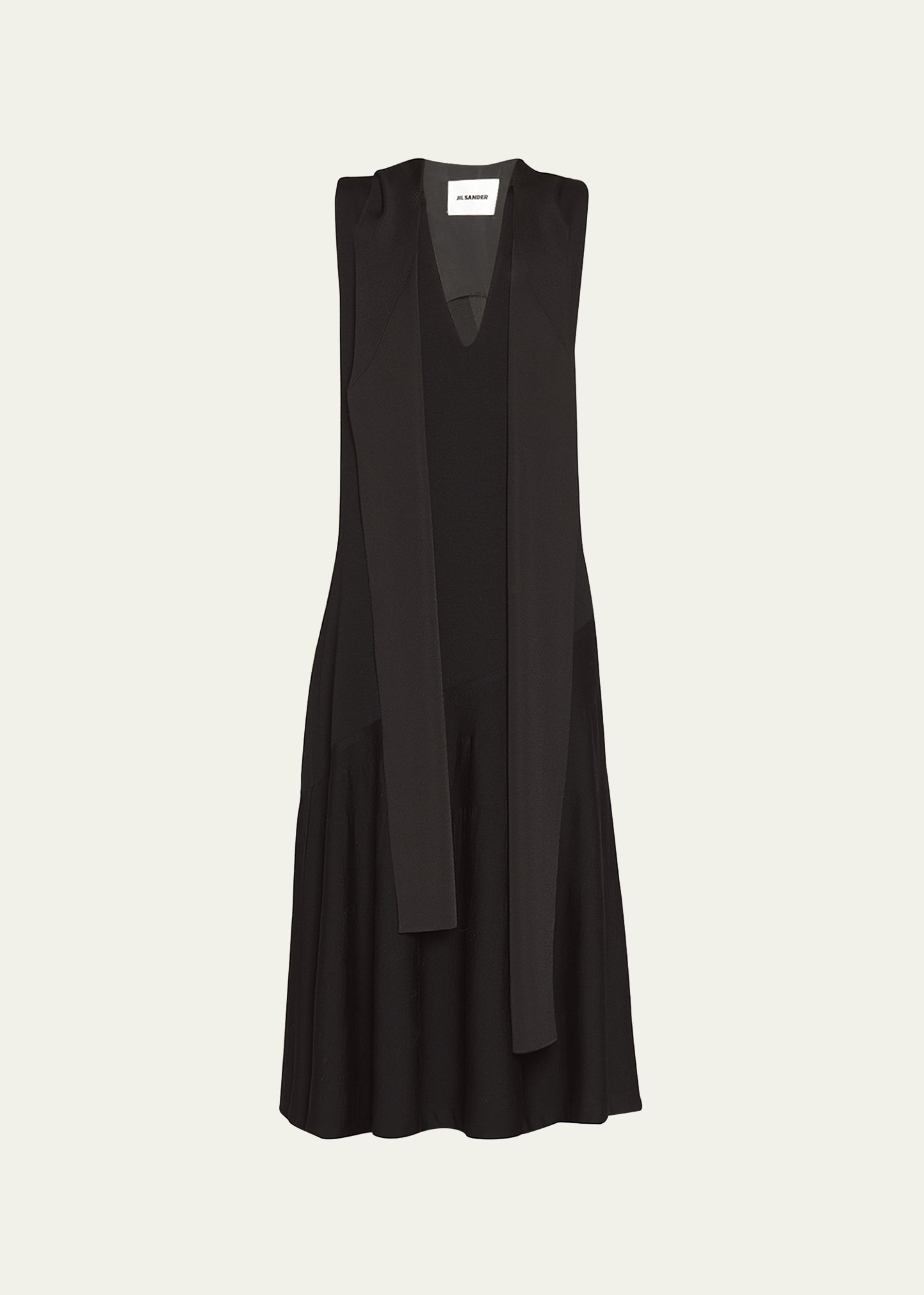 Draped Scarf Midi Dress - 5
