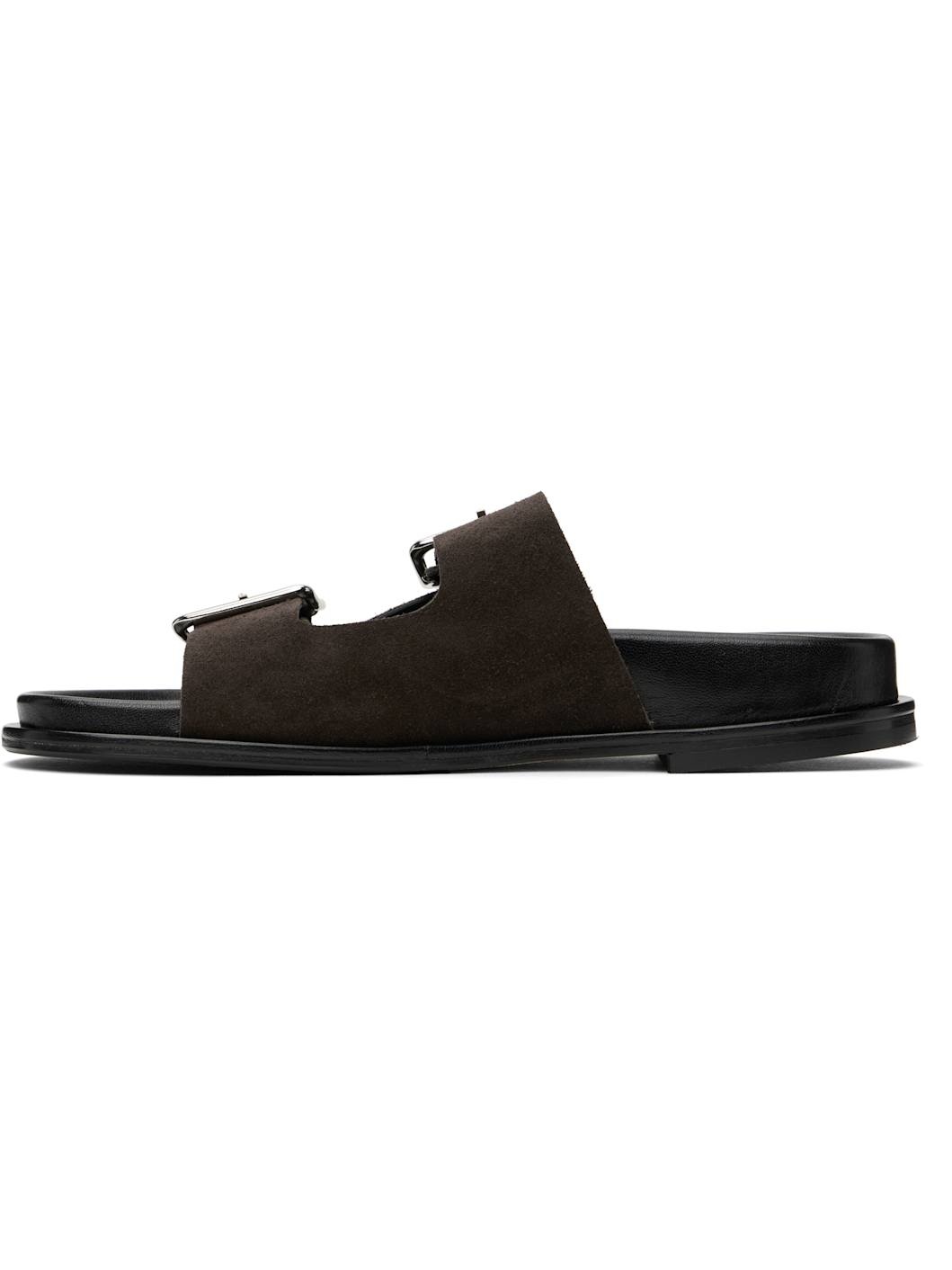 Brown Meena Leather Sandals - 3