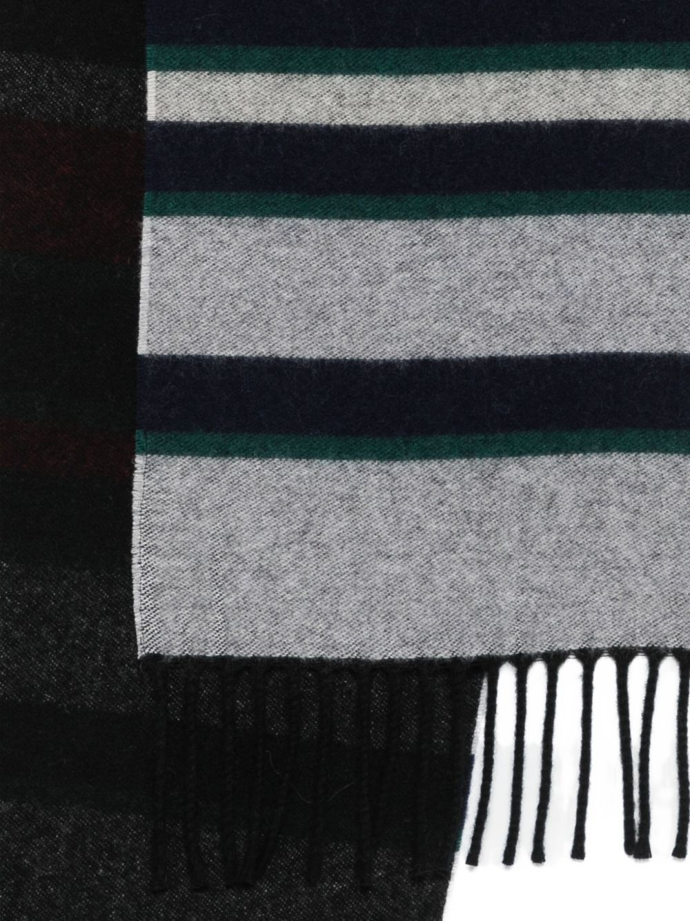 striped fringed scarf - 3