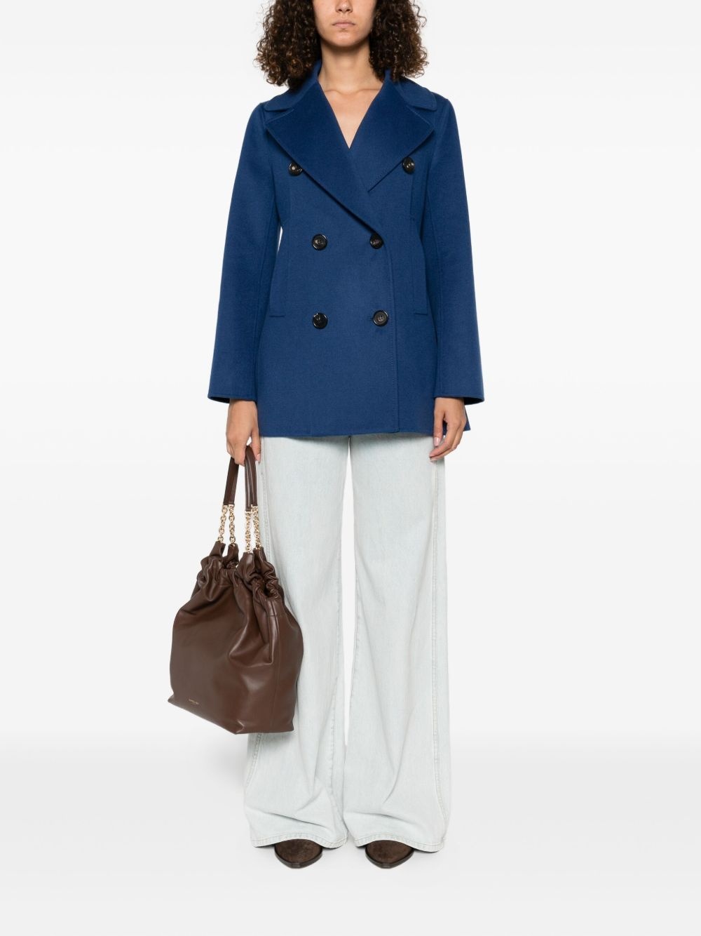 double-breasted wool coat - 2