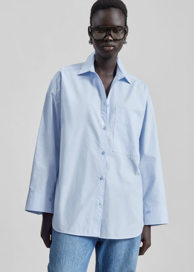 By Malene Birger Derris Cotton Shirt - Periwinkle Blue 5