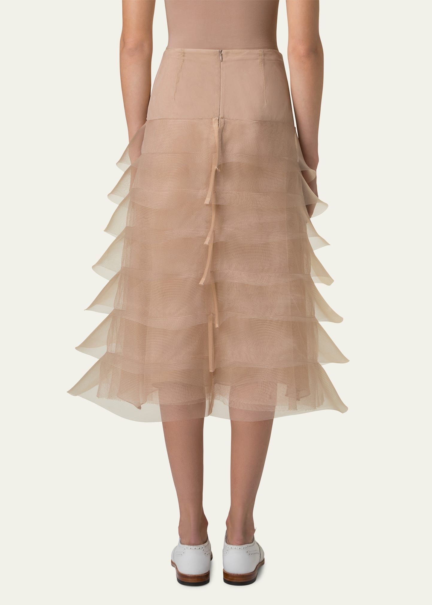 Ruffle Tulle Midi Skirt - 3