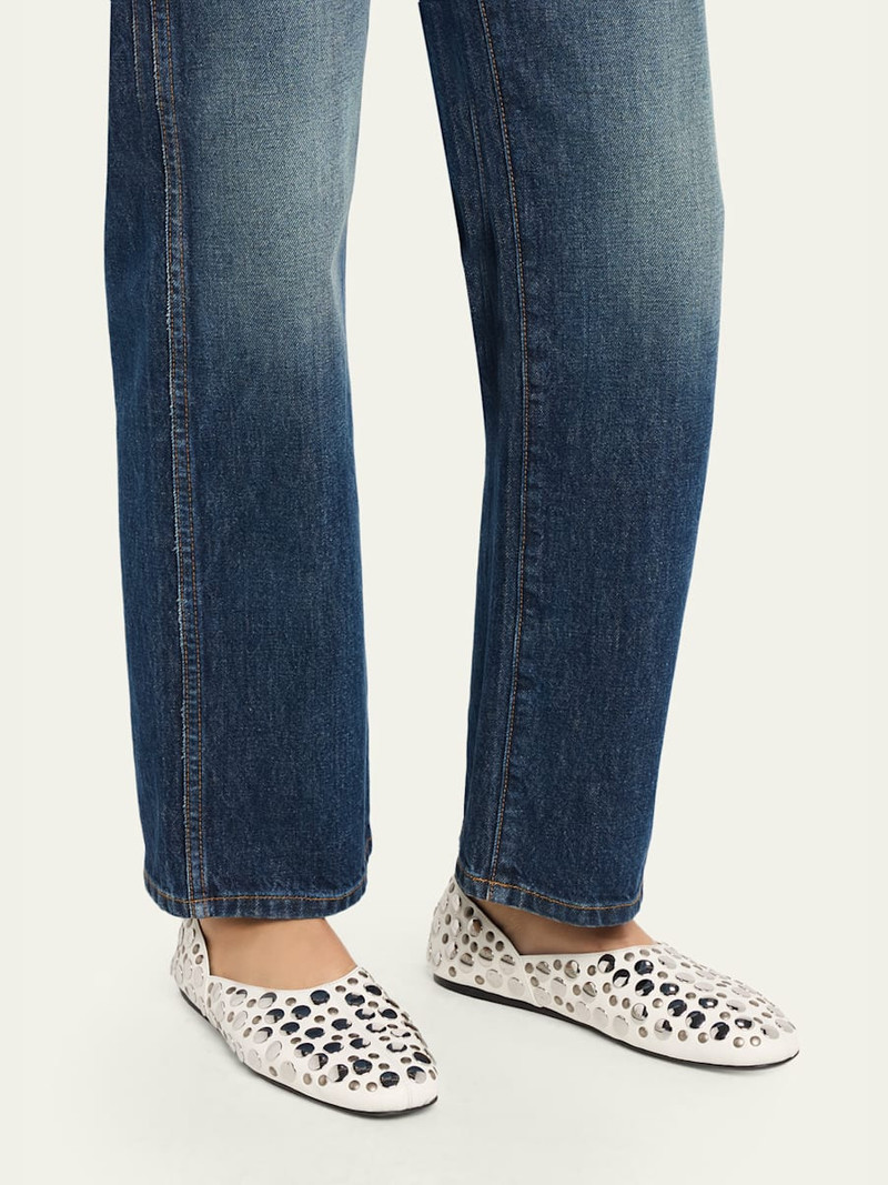 KHAITE Jane Studded Leather Ballerina Flats outlook
