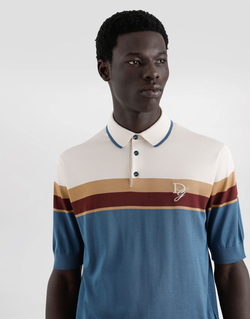Silk polo-shirt with logo embroidery 4