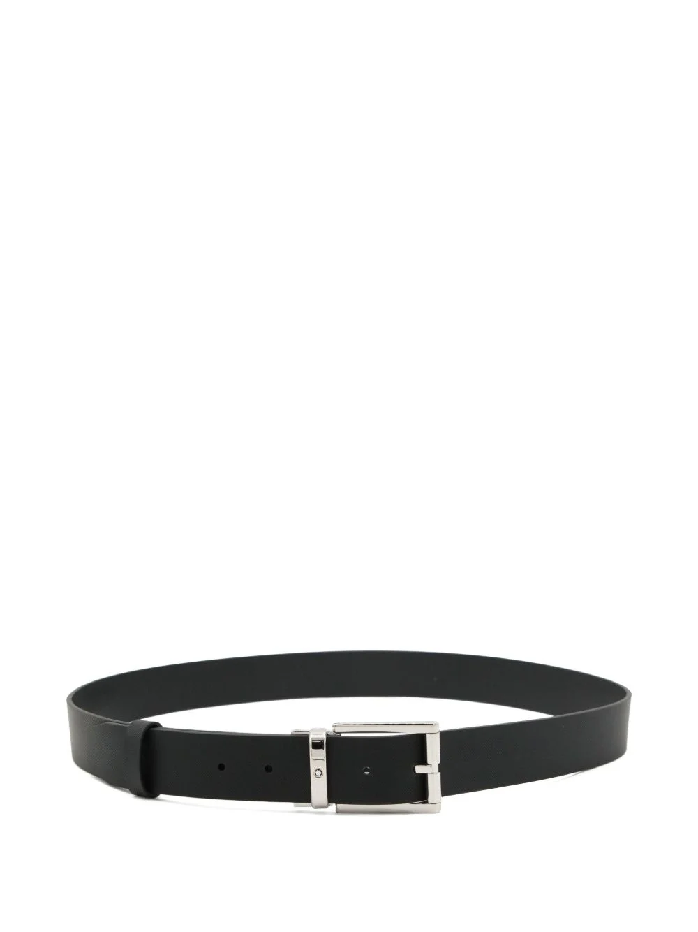 rectangular-buckle leather belt - 1