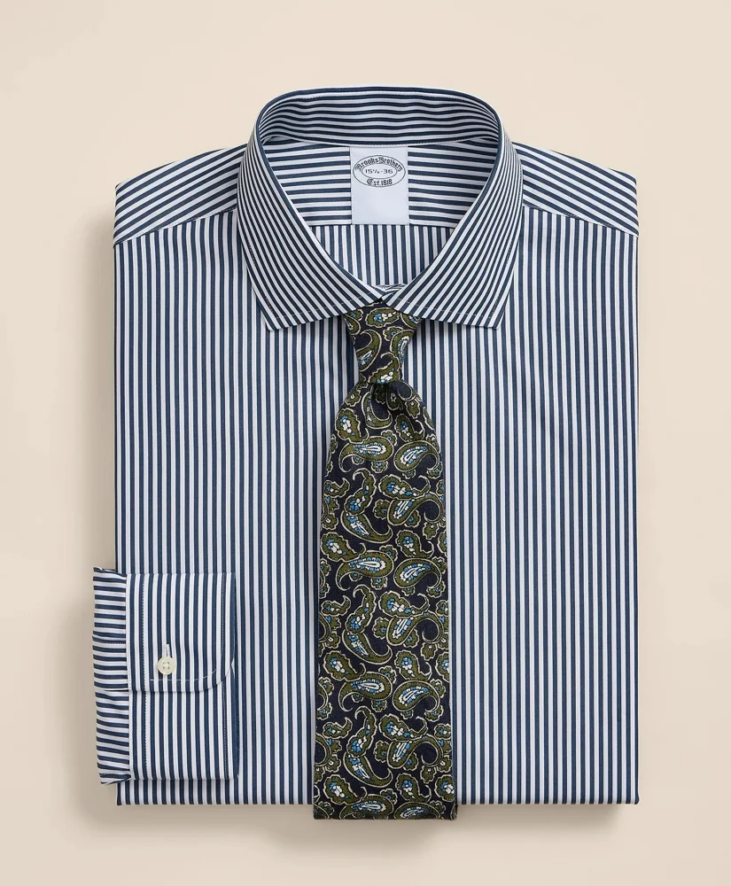 Pure Supima® Cotton Regular-Finish English Spread Collar, Stripe Dress Shirt - 1