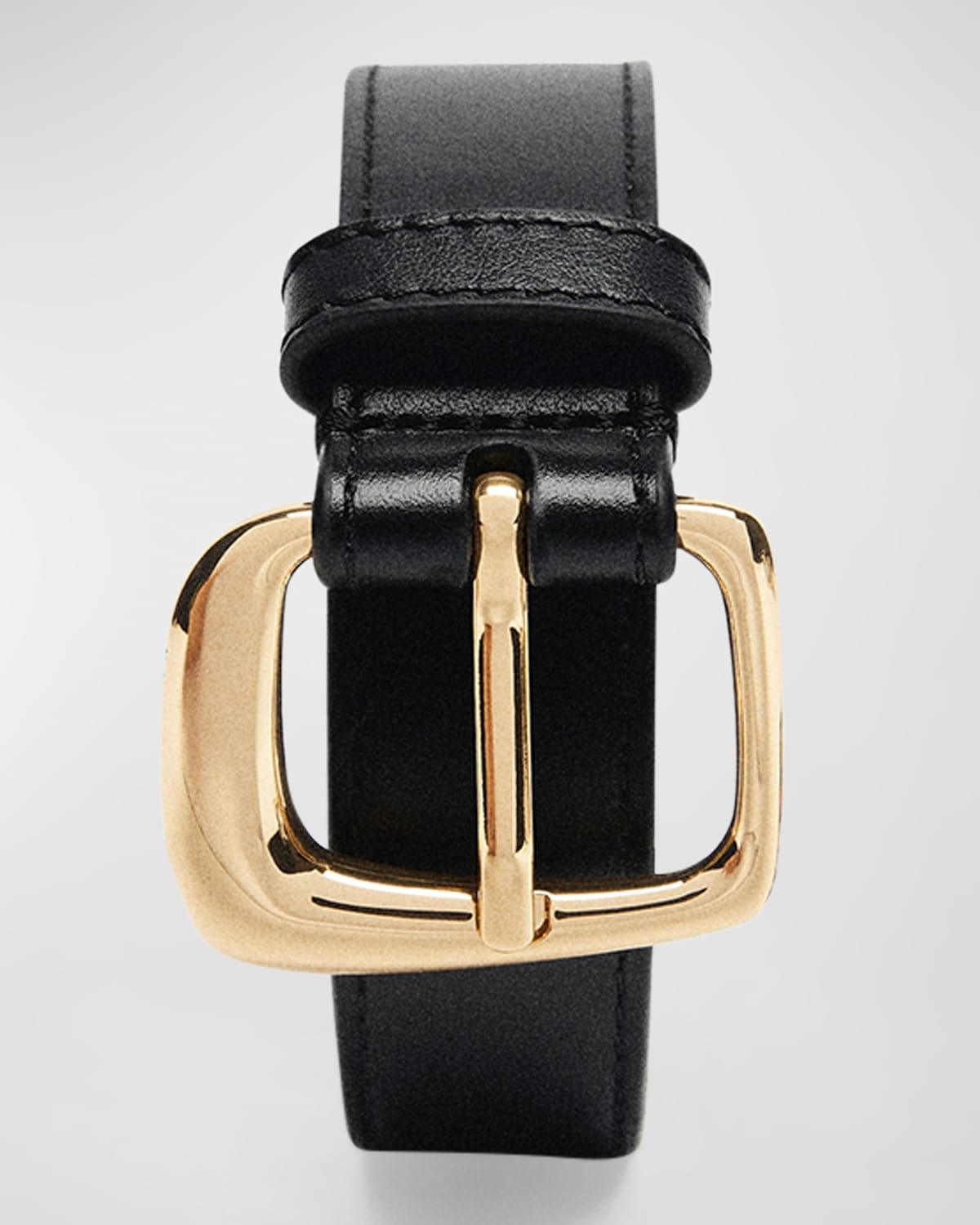 Oval Buckled Leather Belt - 3