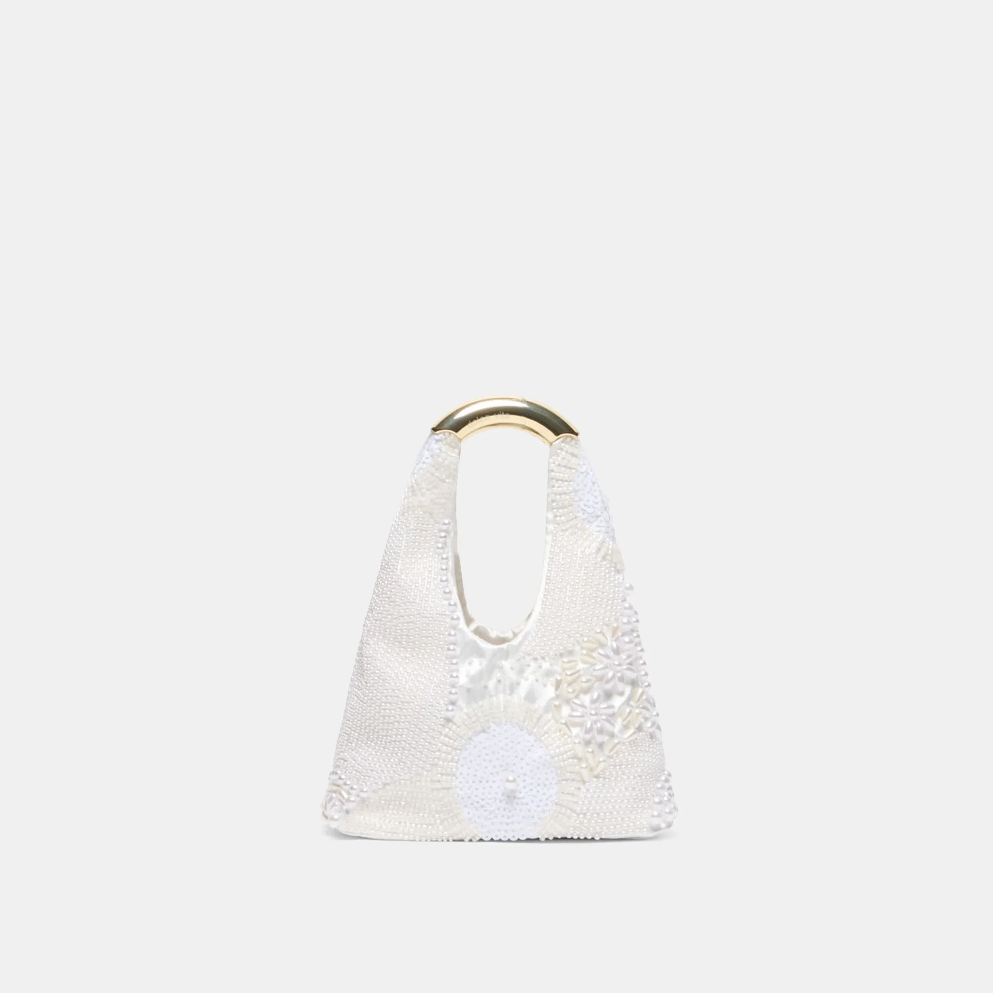EVELISE MINI HANDBAG WHITE PEARL SATIN - 1