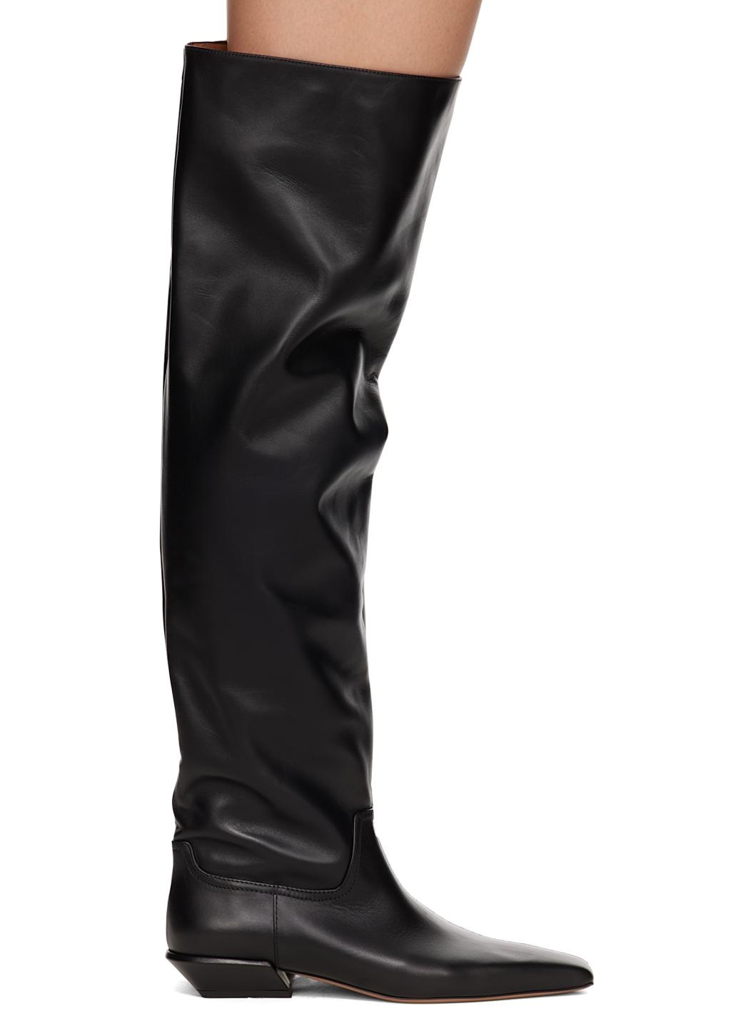 Black Bettina Over-The-Knee Boots - 1