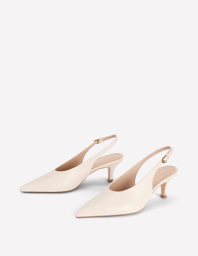 High Cut Slingback Court-Ecru 4