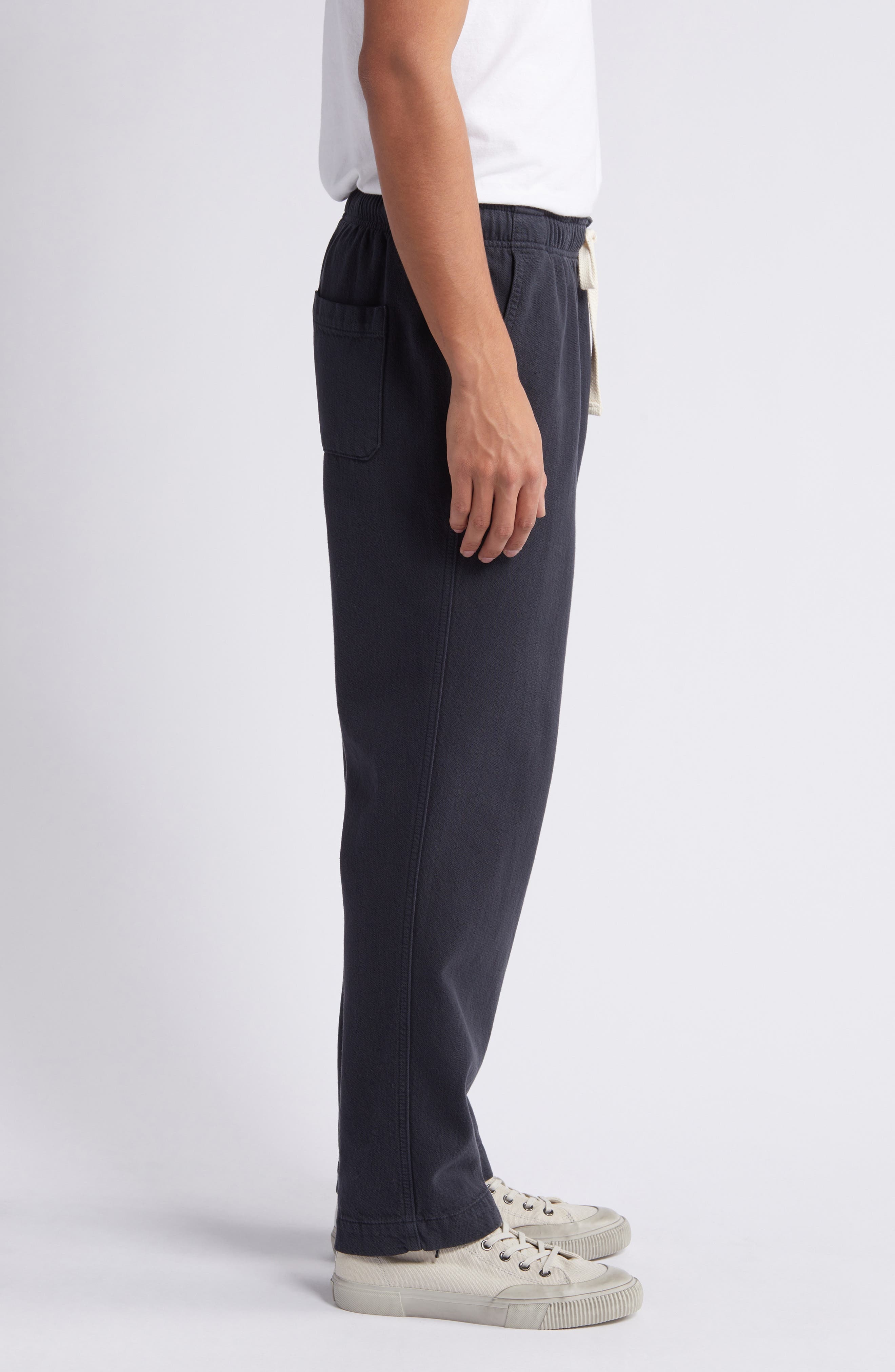 FRAME Cotton Terry Travel Pants in Navy at Nordstrom - 3