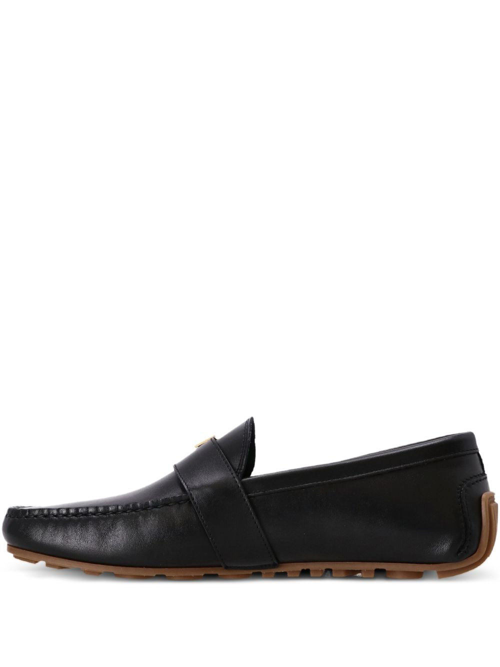 leather bar-detail loafers - 1
