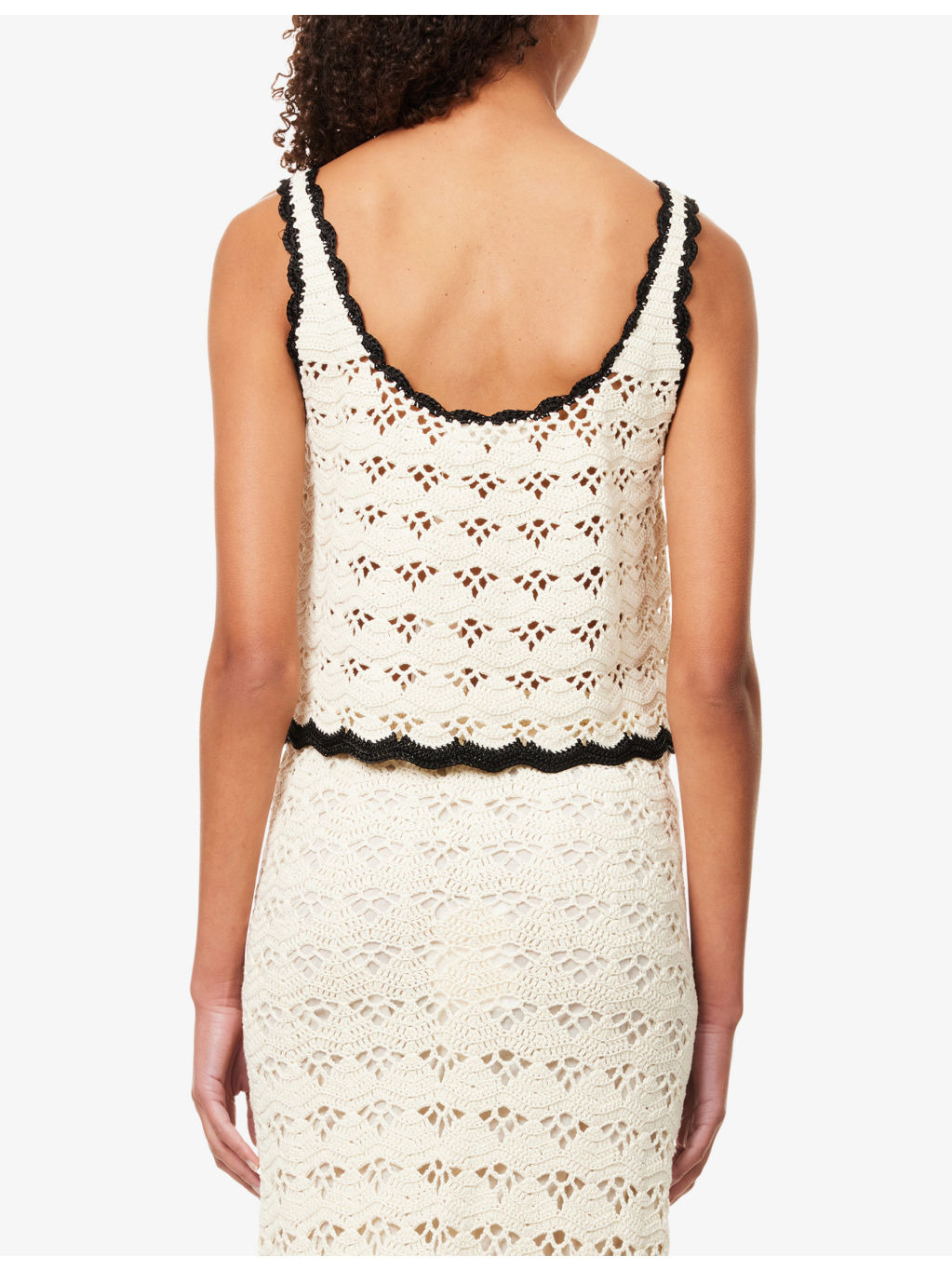 Rhiannon Cotton Crochet Knit Tank Top - 4