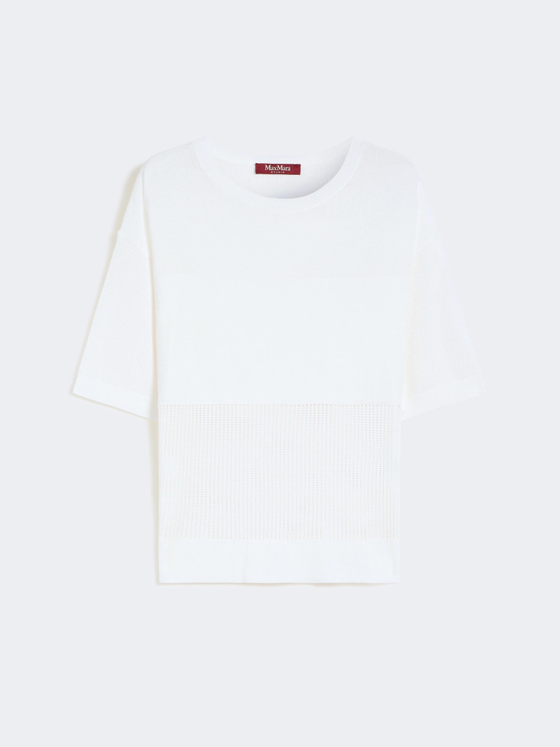 CELEBRE Viscose yarn jumper - OPTICAL WHITE 1