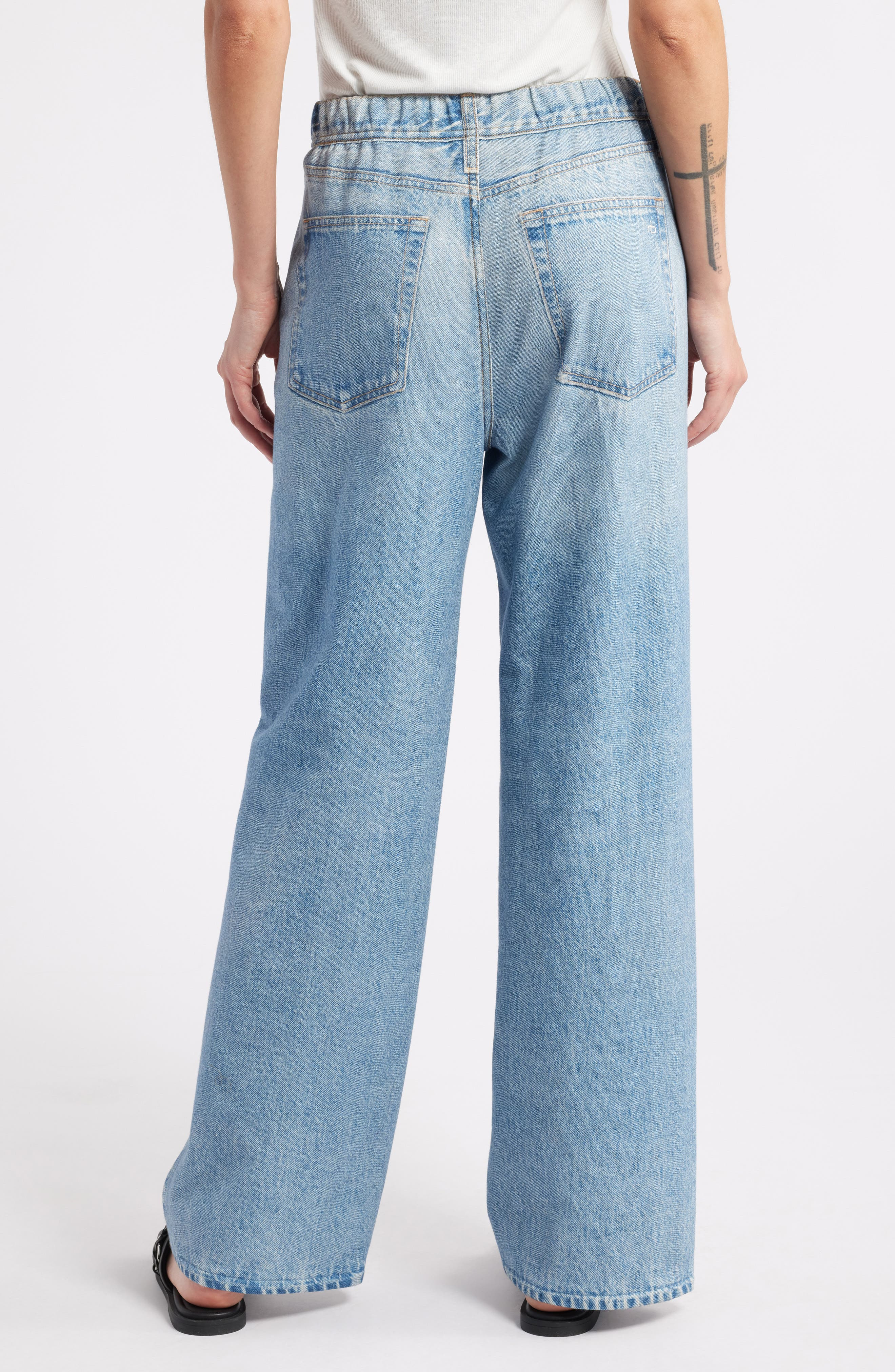 rag & bone Miramar Wide Leg Cotton Terry Sweatpant Jeans in Valen at Nordstrom - 2
