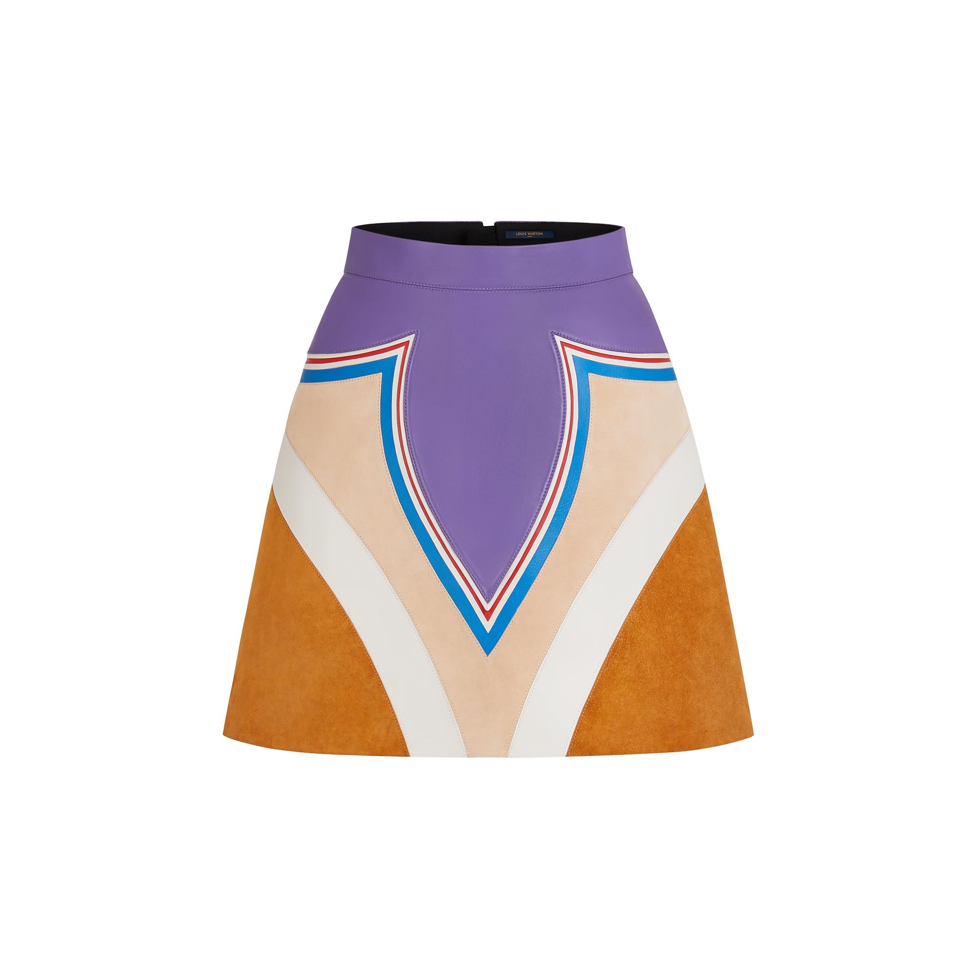 Game On Leather Game On Intarsia High-Waisted A-Line Skirt  - 1