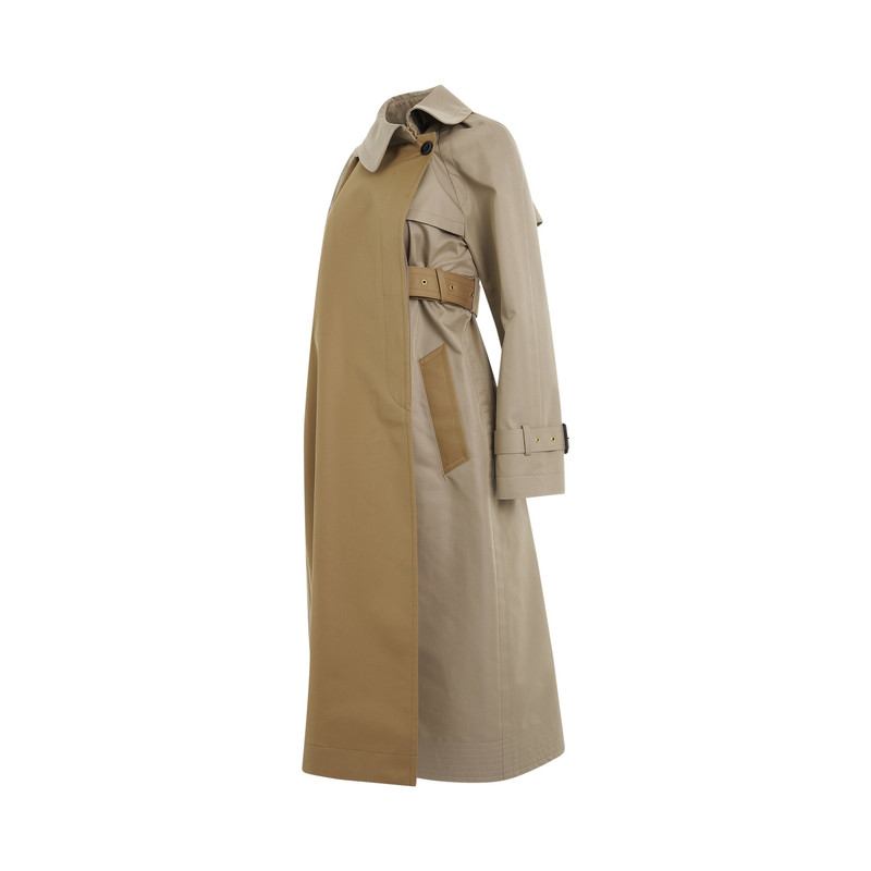sacai Panelled Cotton Gabardine Coat in Beige outlook