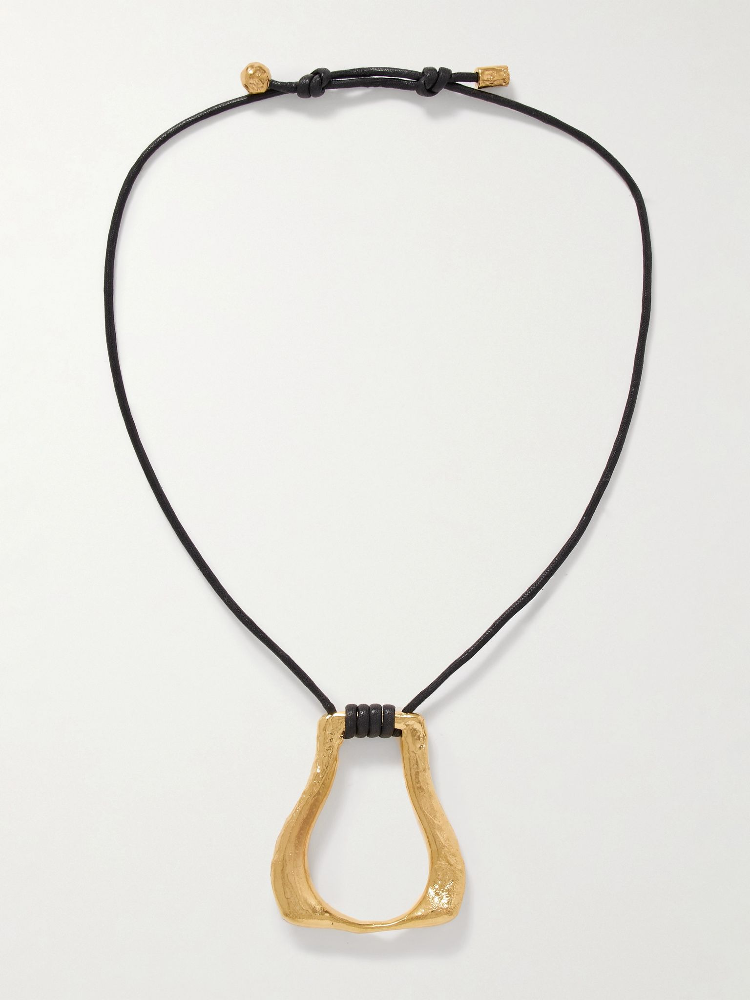 The Link of Wanderlust recycled gold-plated cord necklace Gold - 4
