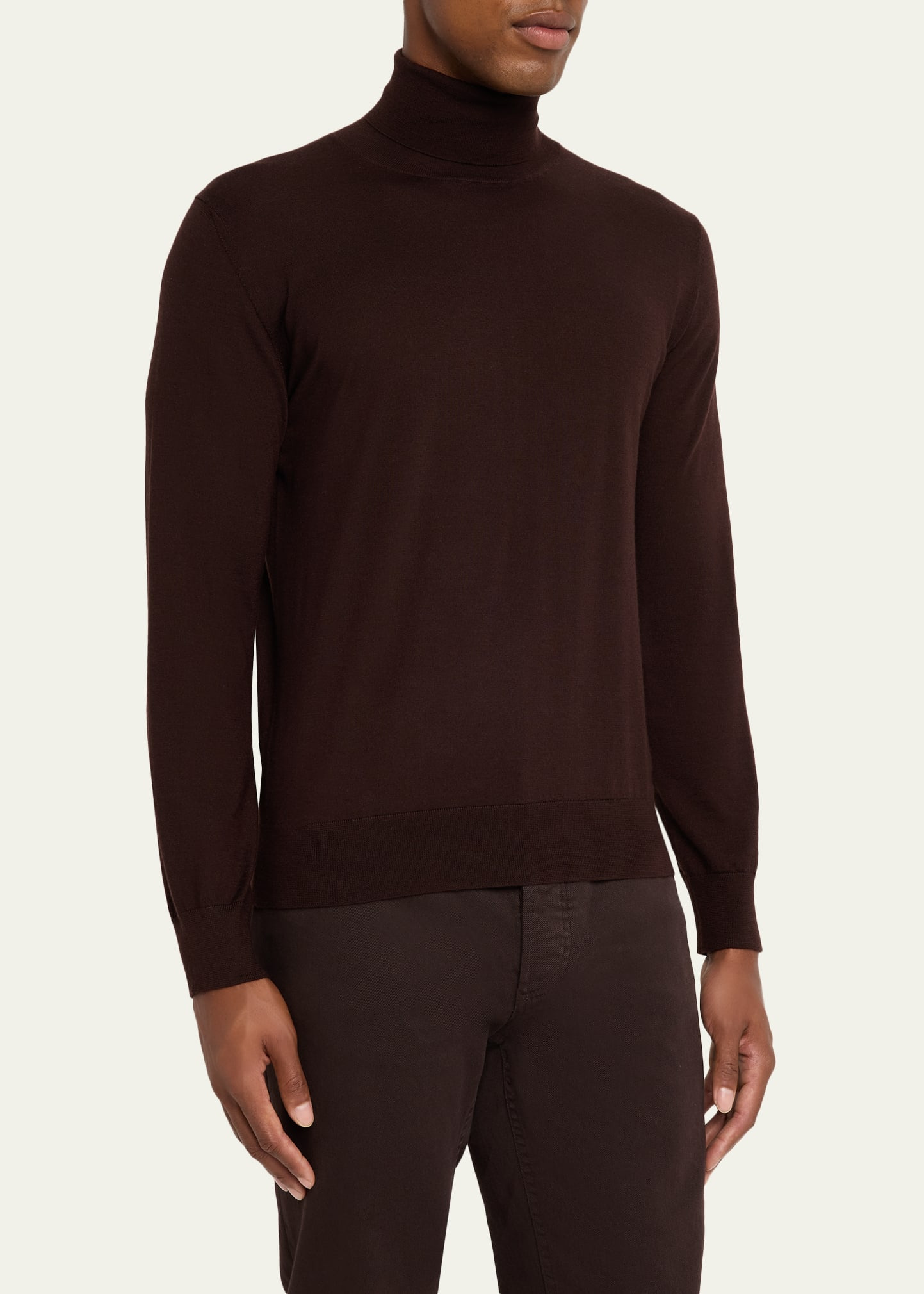 Men's Cashmere and Silk Slim Turtleneck Sweater - 4