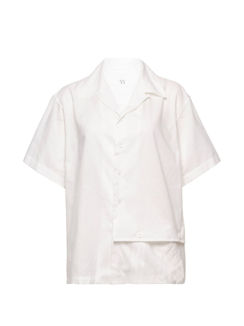 open-collar short-sleeve cotton shirt 1