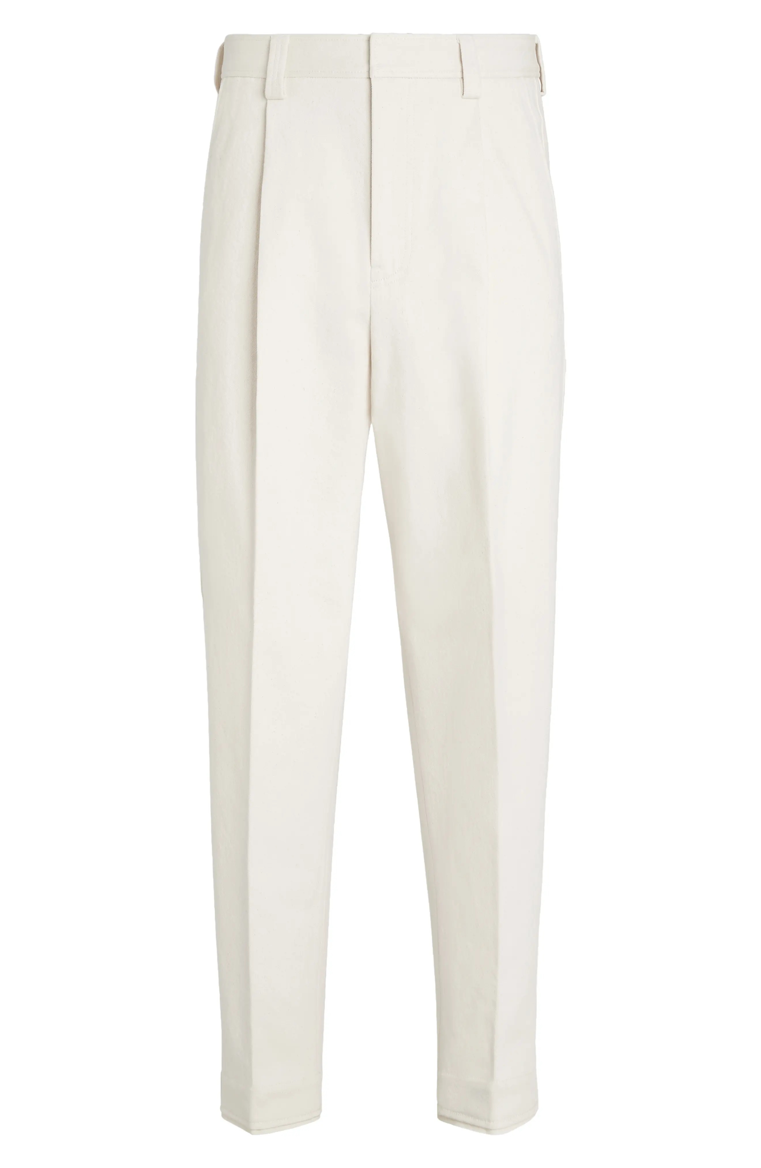 One-Pleat Bull Denim Pants - 3