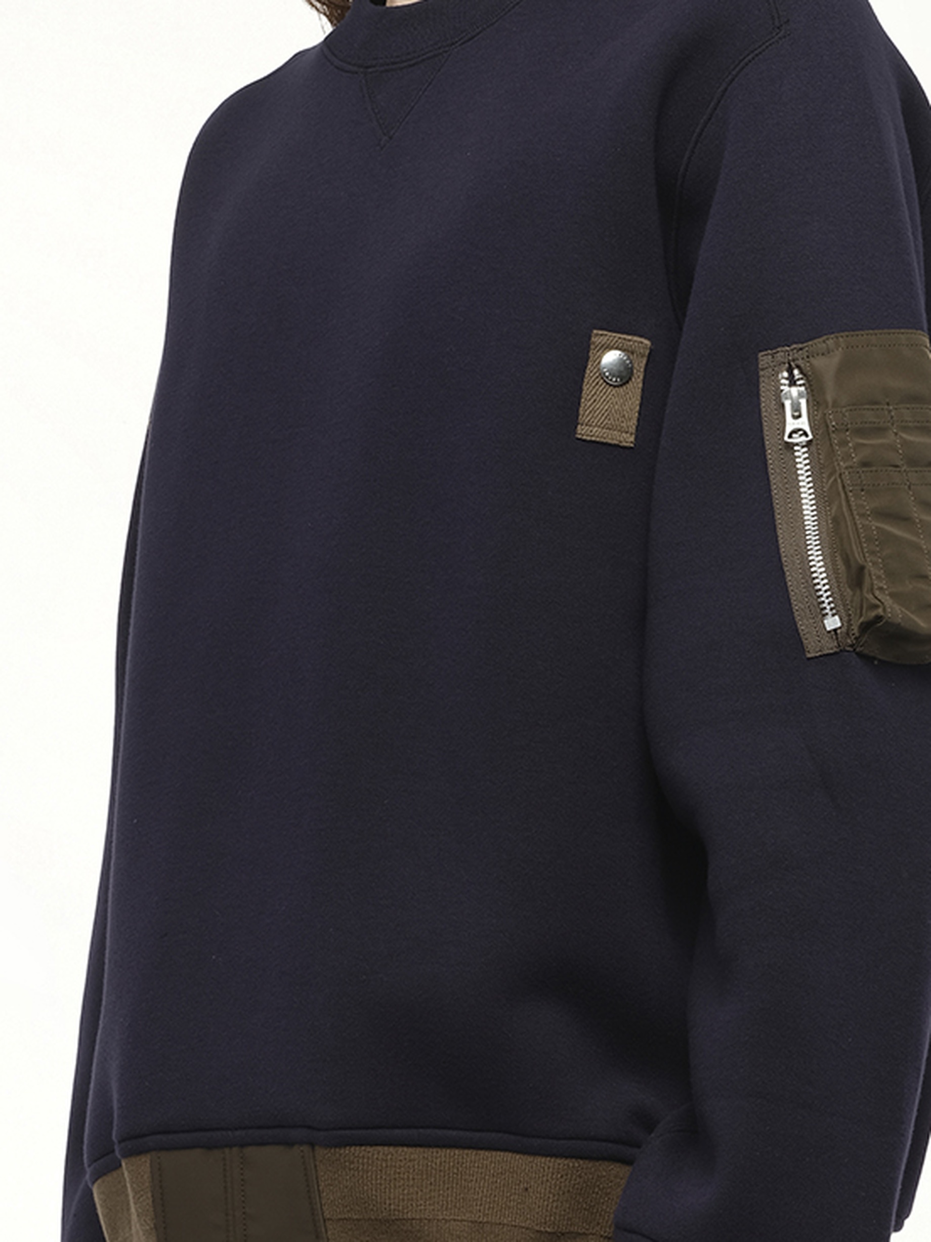 Sponge Sweat Pullover in Navy/Dark Khaki - 3