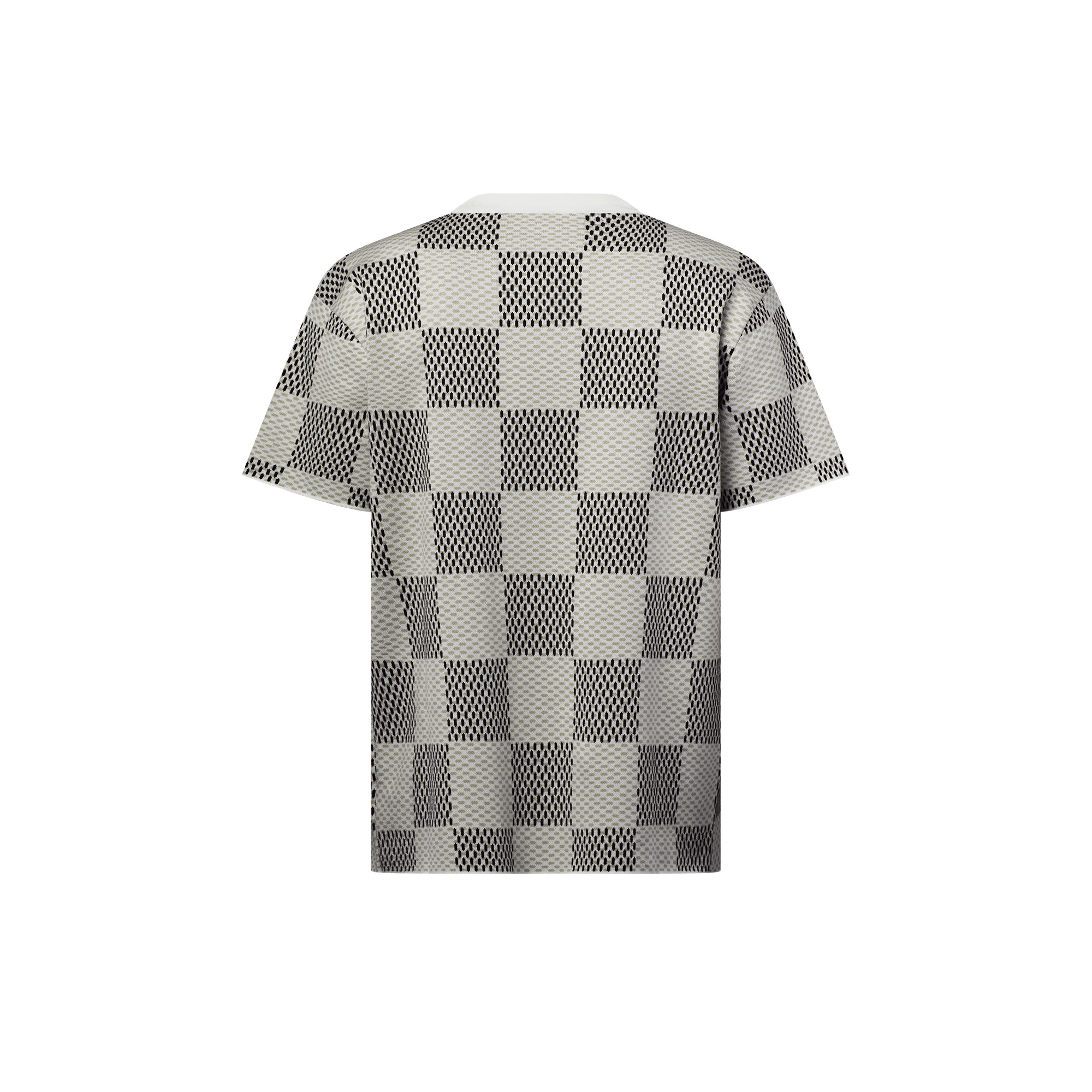 Damier Jacquard Short-Sleeved Crewneck - 3
