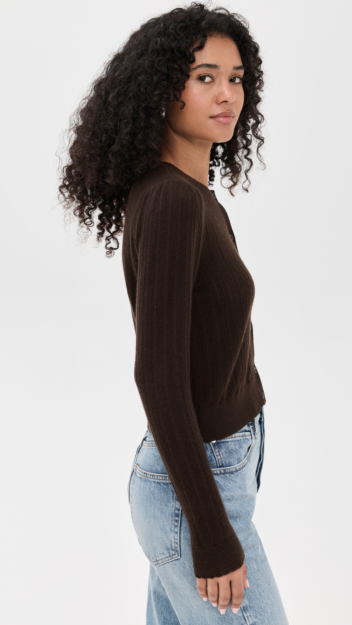 The Ladder Pointelle Cashmere Cardigan - 3